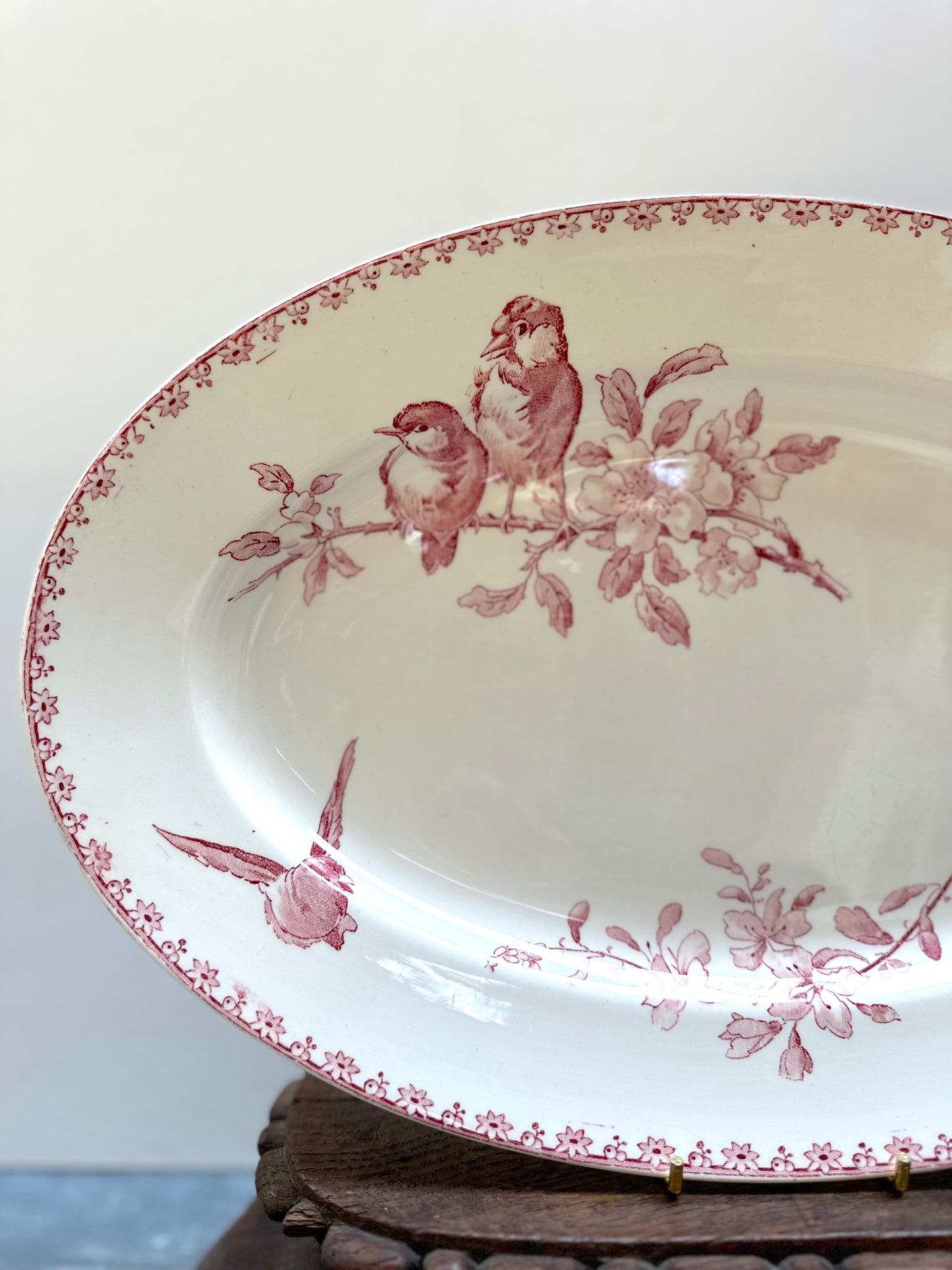Antique French Sarreguemines 'Favori' Oval Serving Platter