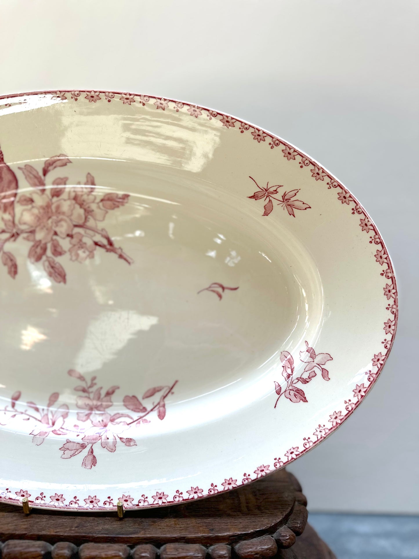 Antique French Sarreguemines 'Favori' Oval Serving Platter