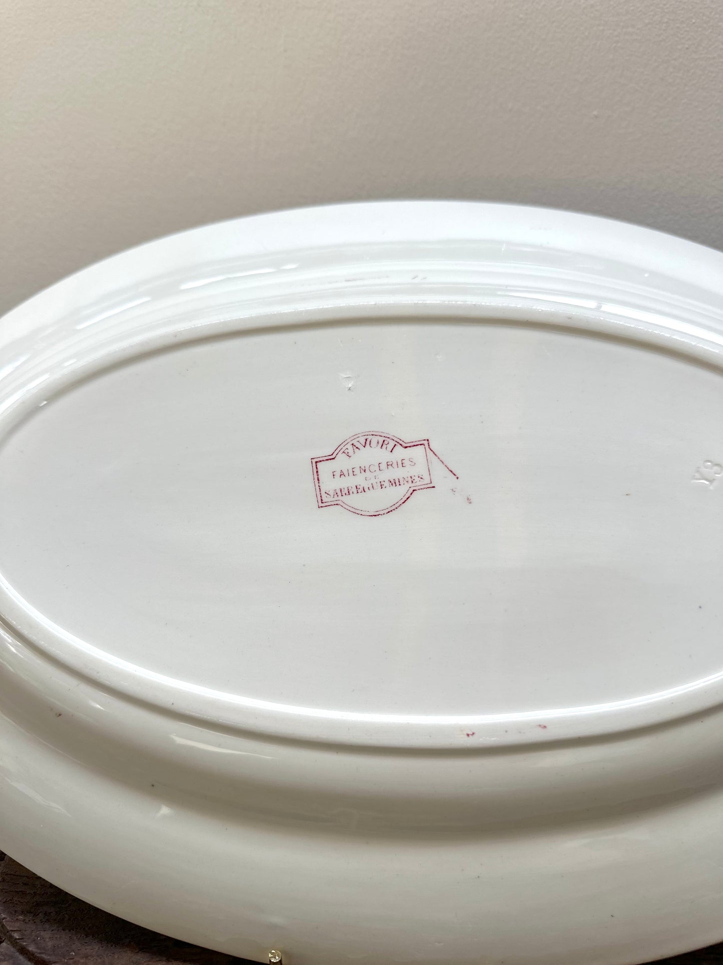 Antique French Sarreguemines 'Favori' Oval Serving Platter