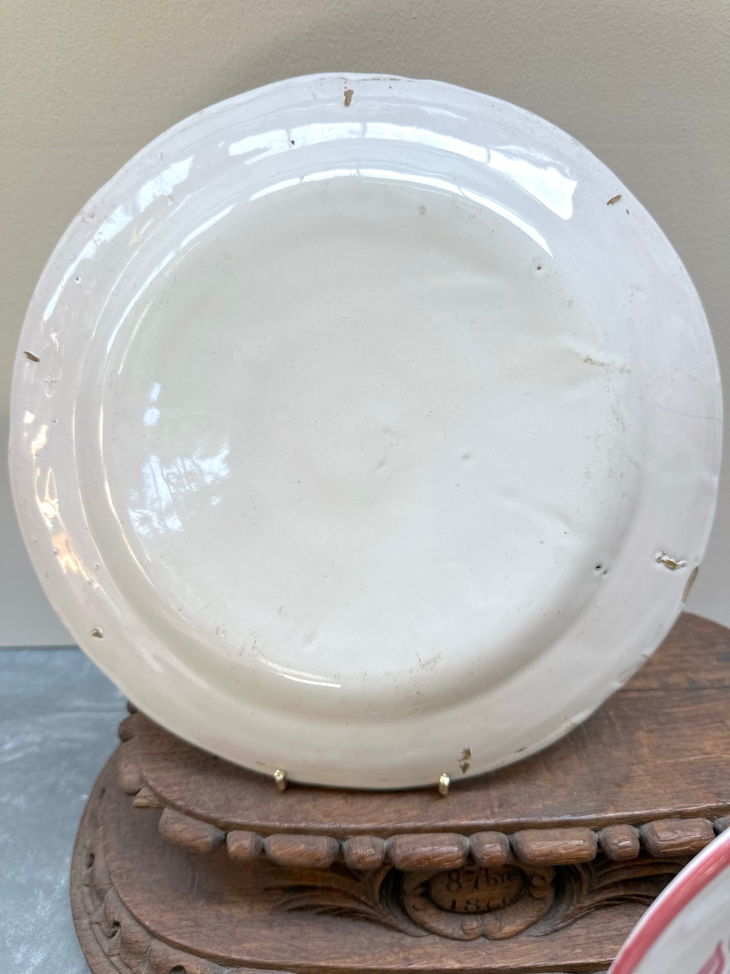 Antique French 'Luneville' Floral Plates - Rooster & Bouquet