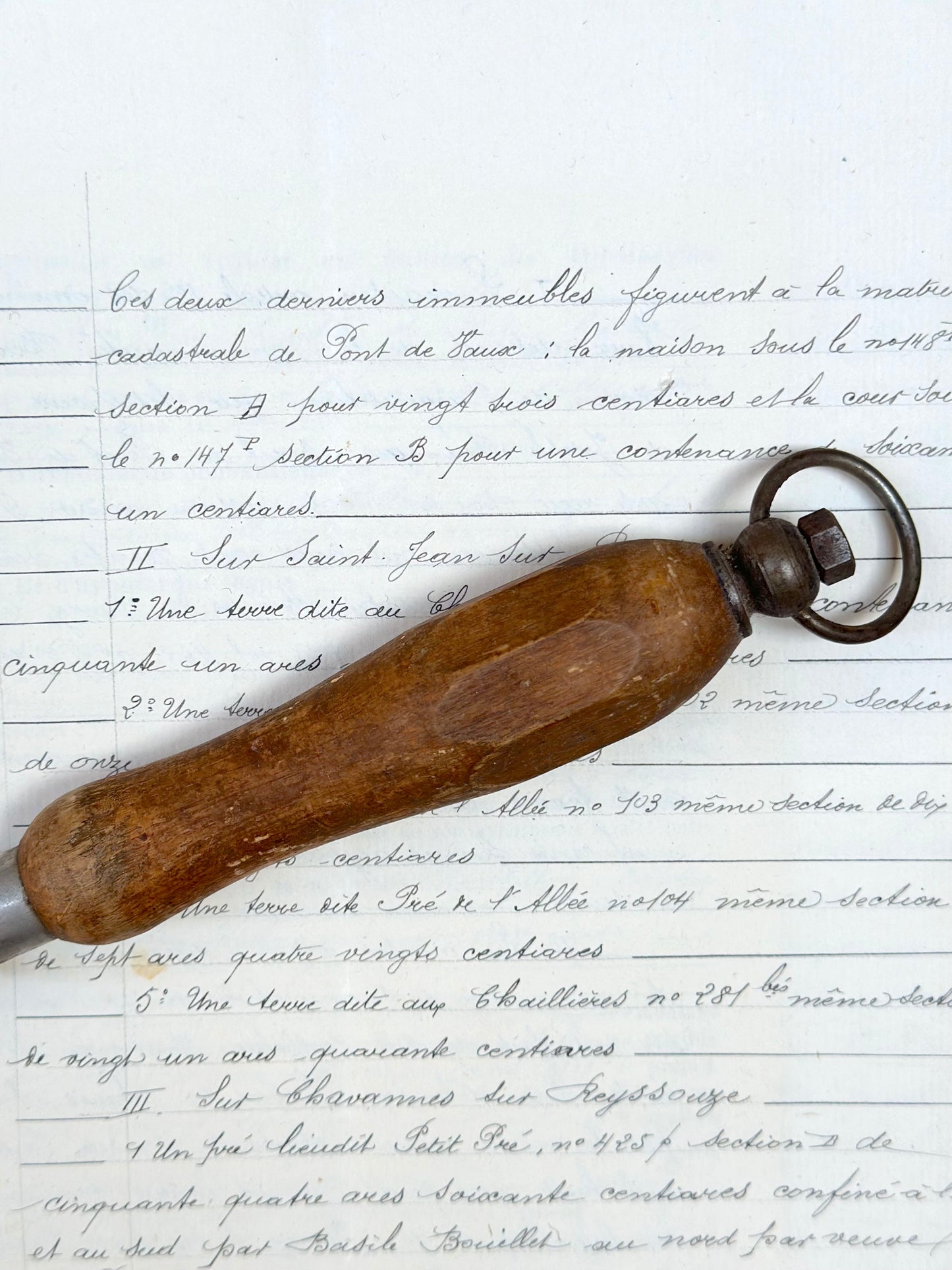 Antique French 'Mezzaluna' Knife Set