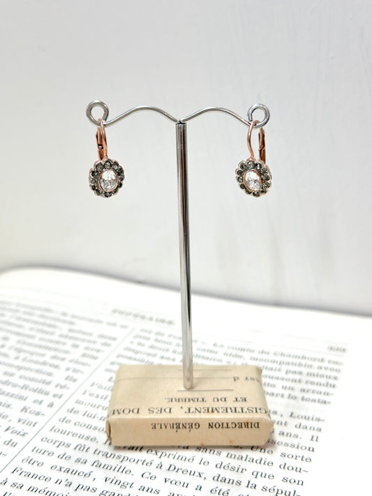 Italian Small Crystal Oval Earrings