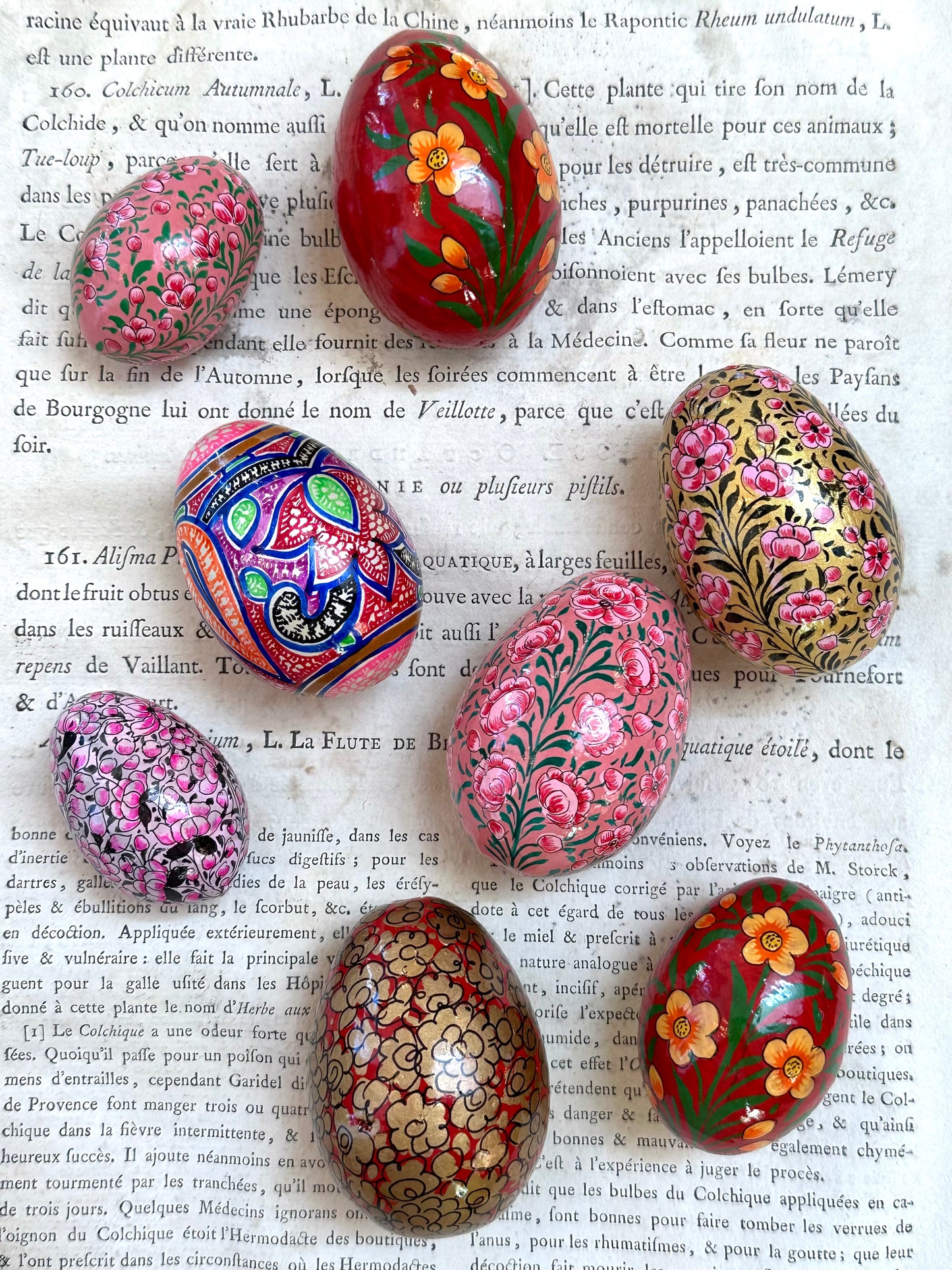 Hand Painted Easter Egg Set - Red/Pink