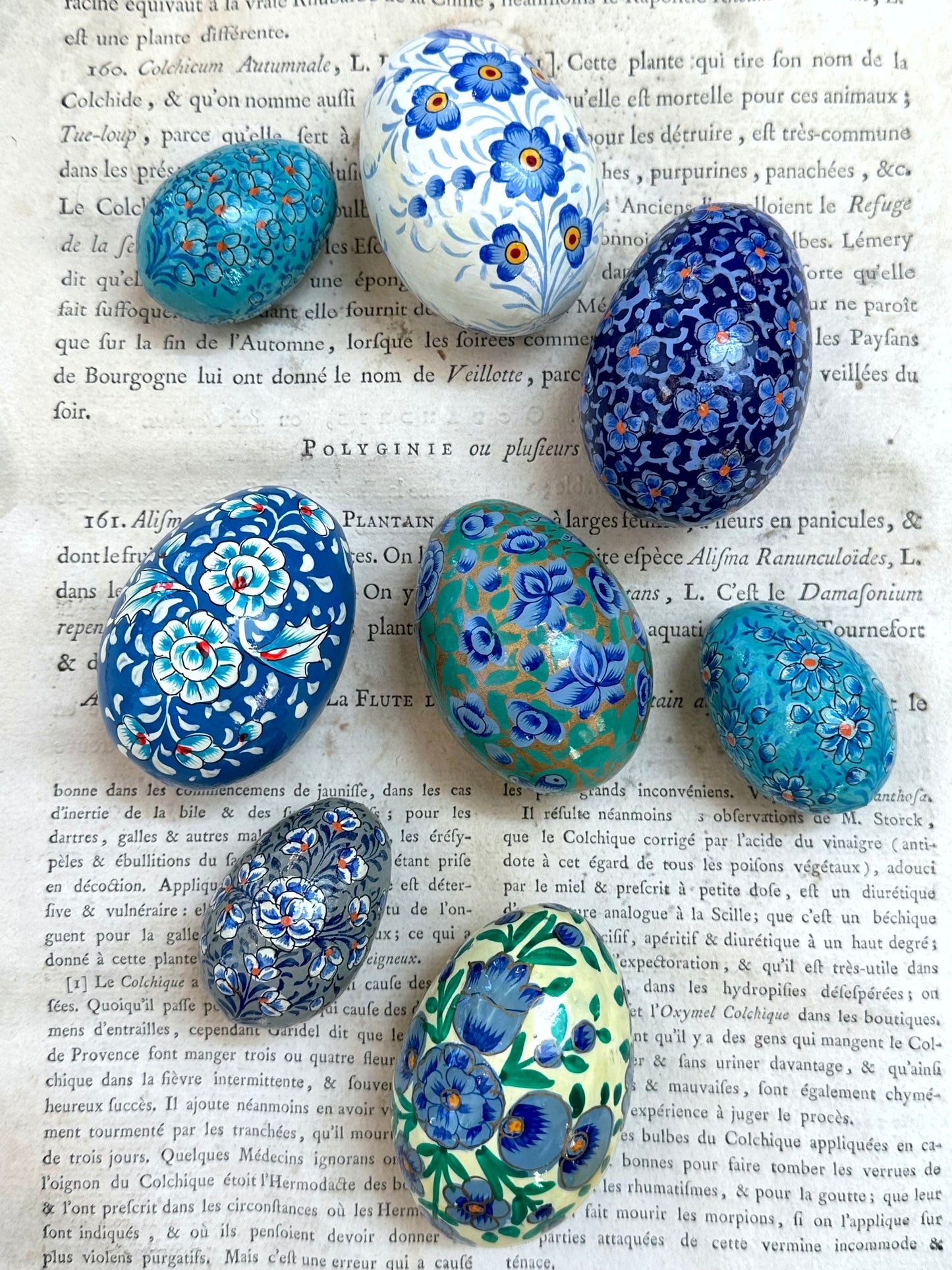 Hand Painted Easter Egg Set - Blue/Green