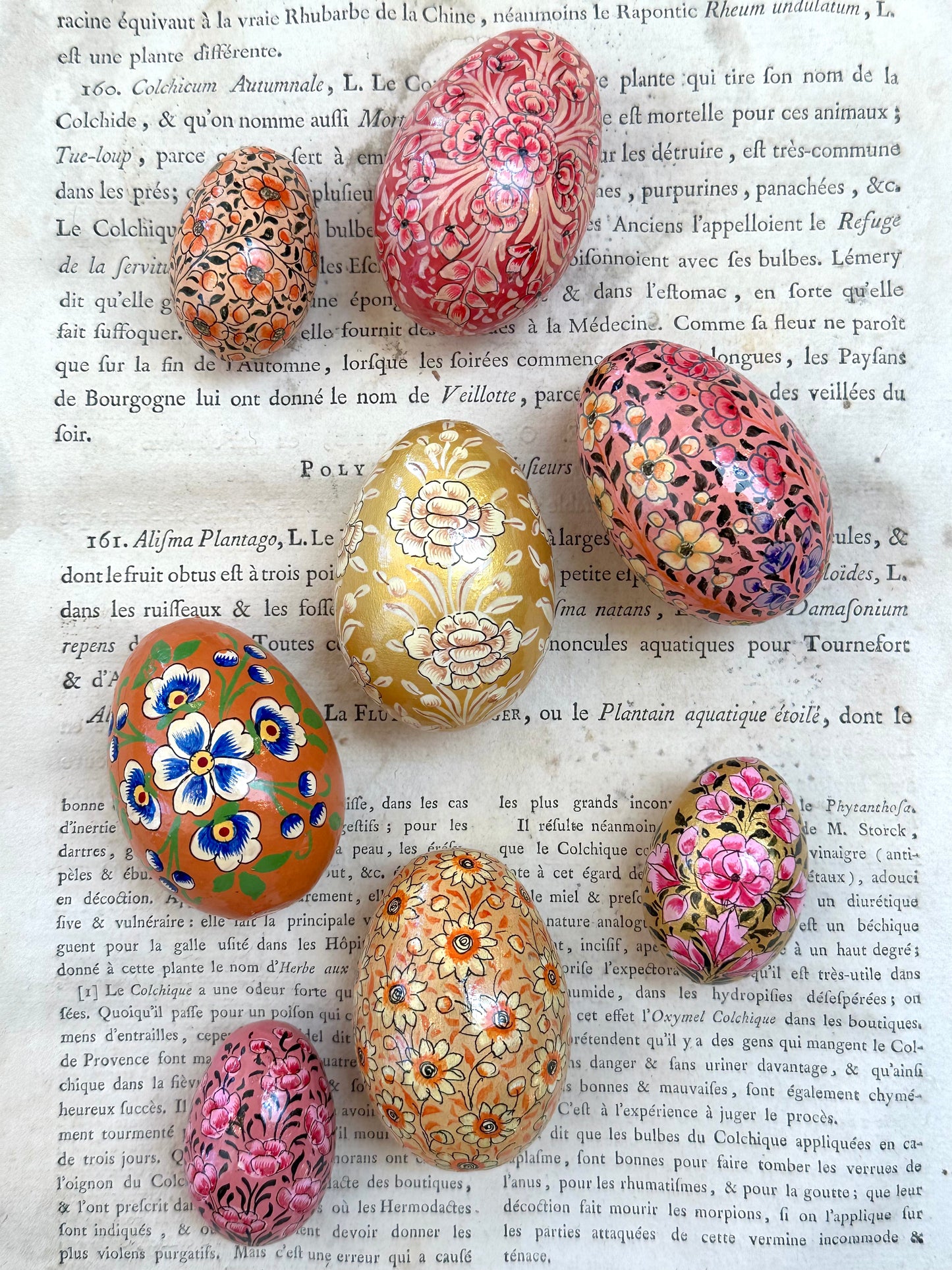 Hand Painted Easter Egg Set - Gold/Orange