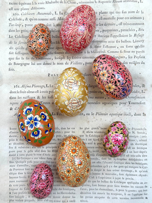 Hand Painted Easter Egg Set - Gold/Orange