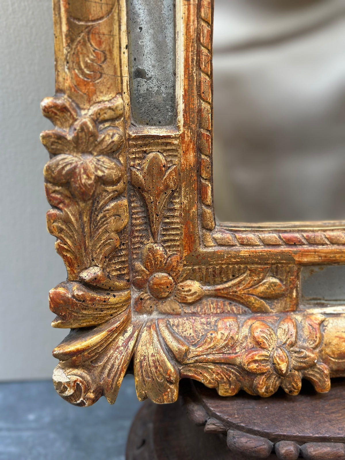 Antique French Petite Napoleon III Gold Gilt Mirror