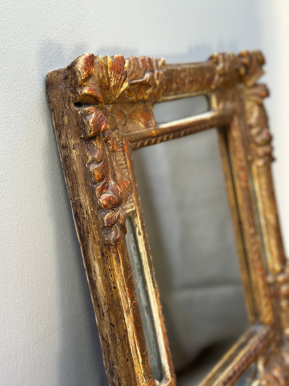 Antique French Petite Napoleon III Gold Gilt Mirror