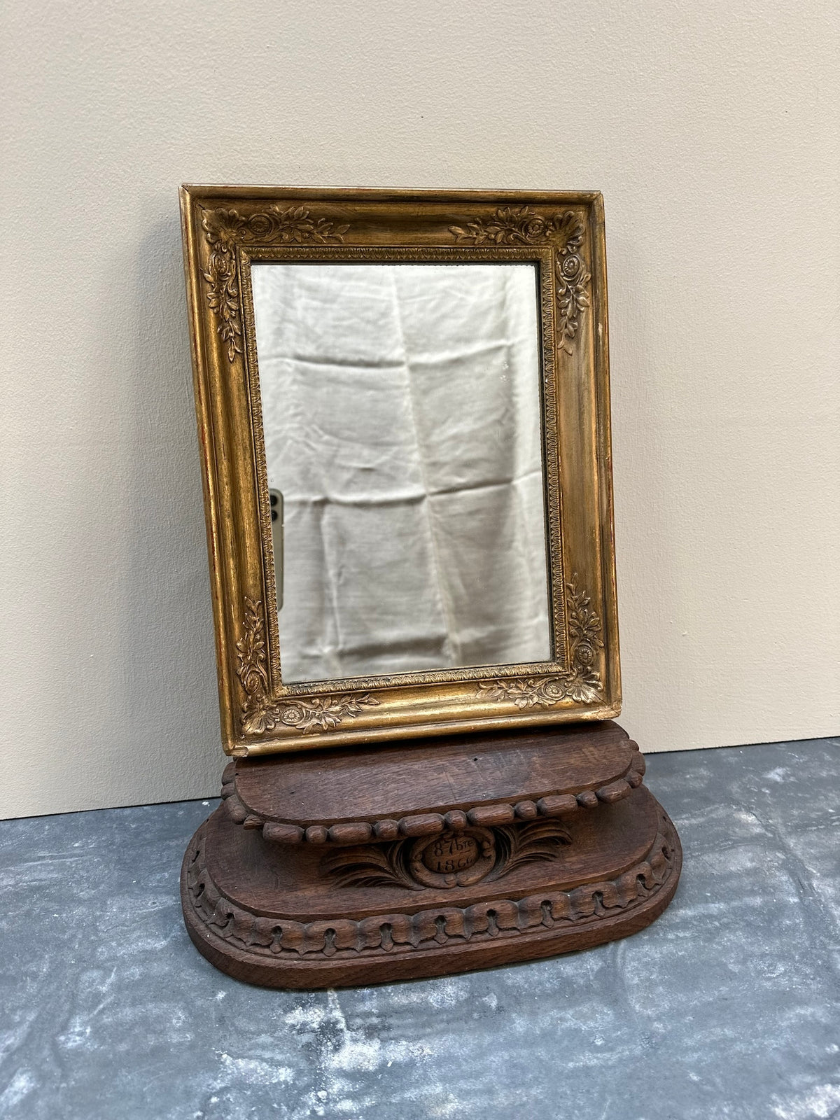 Antique French Gold Gilt Petite Mirror