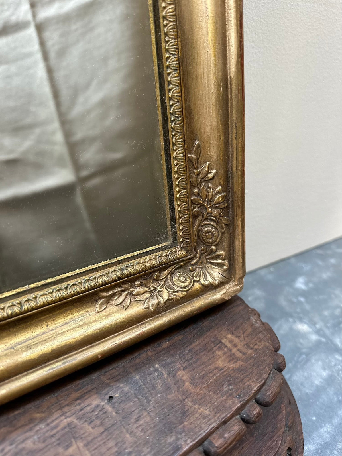 Antique French Gold Gilt Petite Mirror