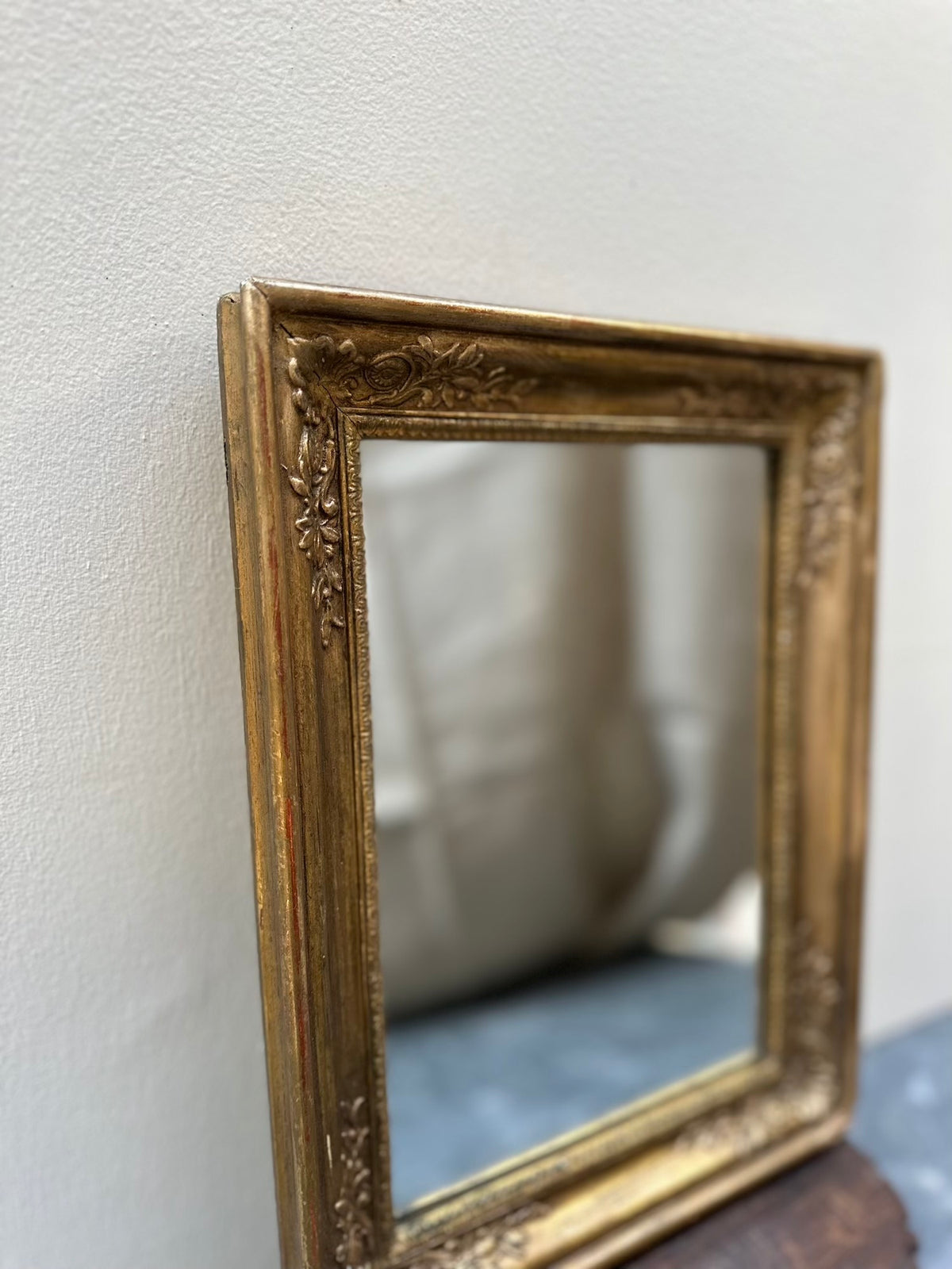 Antique French Gold Gilt Petite Mirror