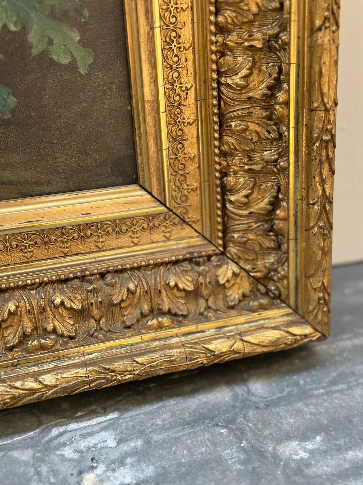 Antique European 'Wildflower Bouquet' Still Life Painting