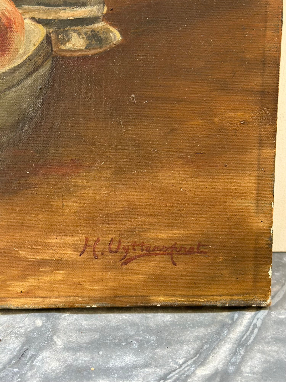 Antique European 'Chrysanthemum Vase' Still Life Painting