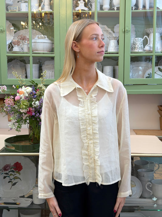 Sula Frill Front Party Shirt - Cream
