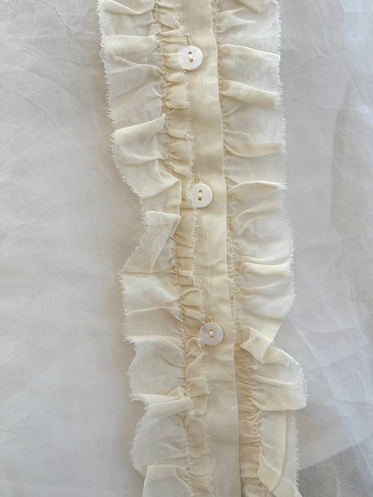 Sula Frill Front Party Shirt - Cream
