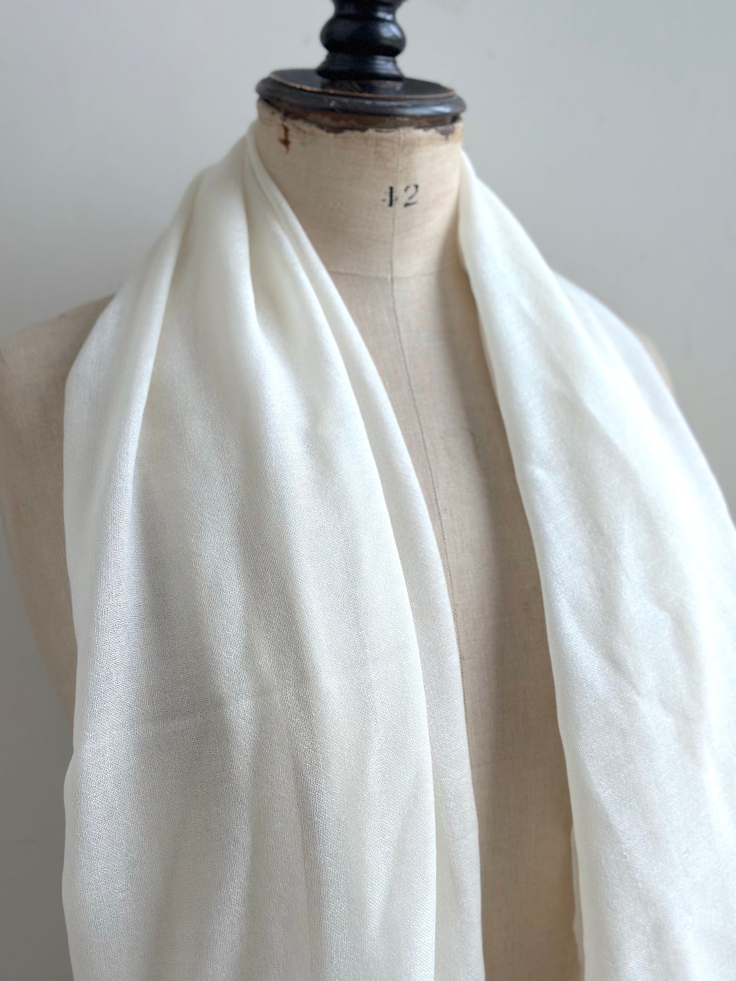 Sophie Digard Light Wool Scarf With Flowerbed Cross Stitch