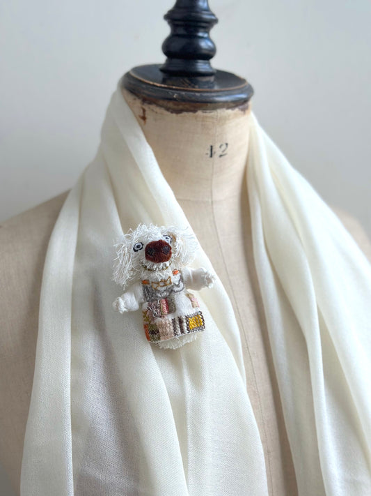 Sophie Digard Linen And Wool Brooch 'Svea'
