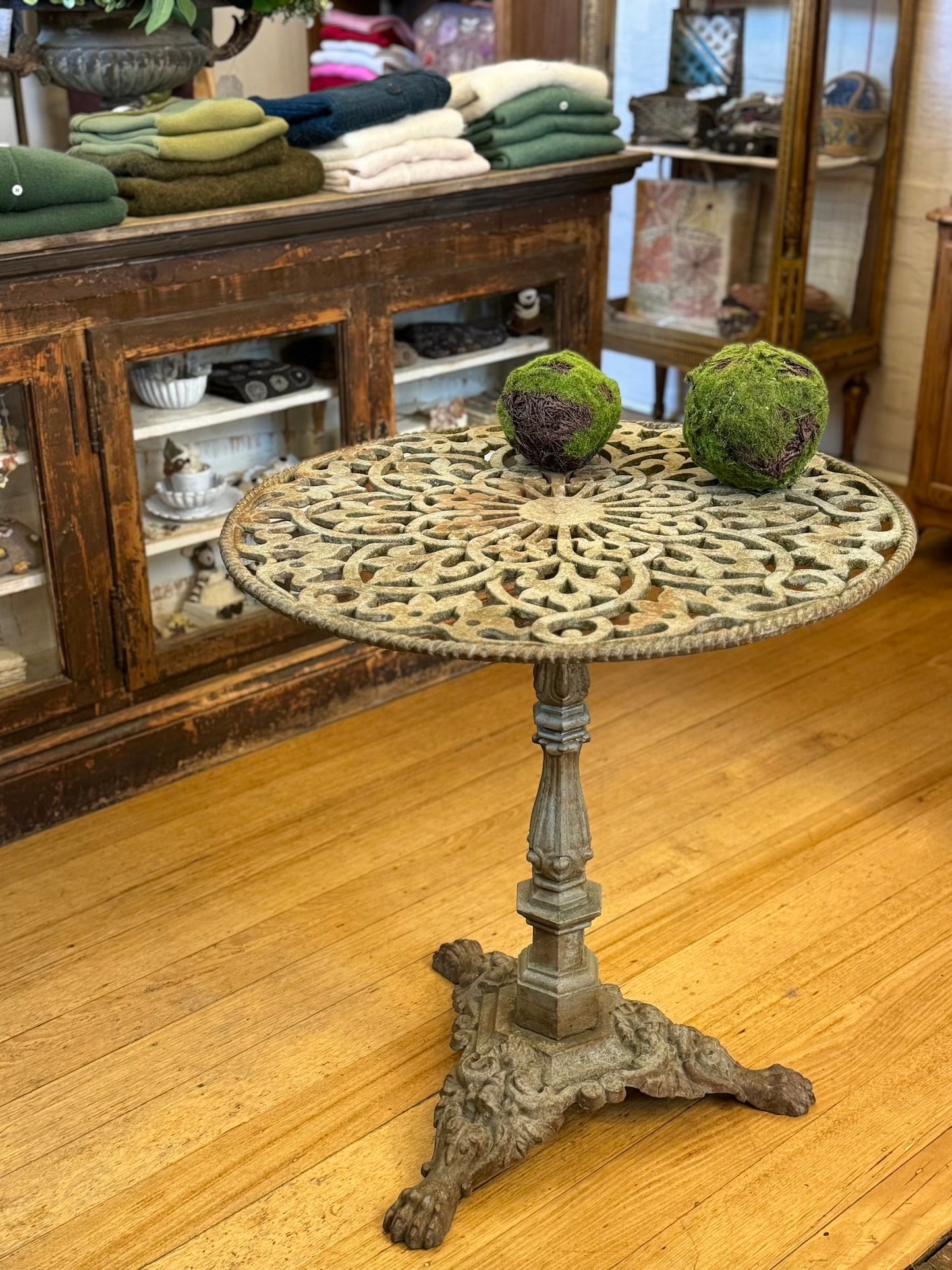 Antique French Cast Iron Outdoor Table