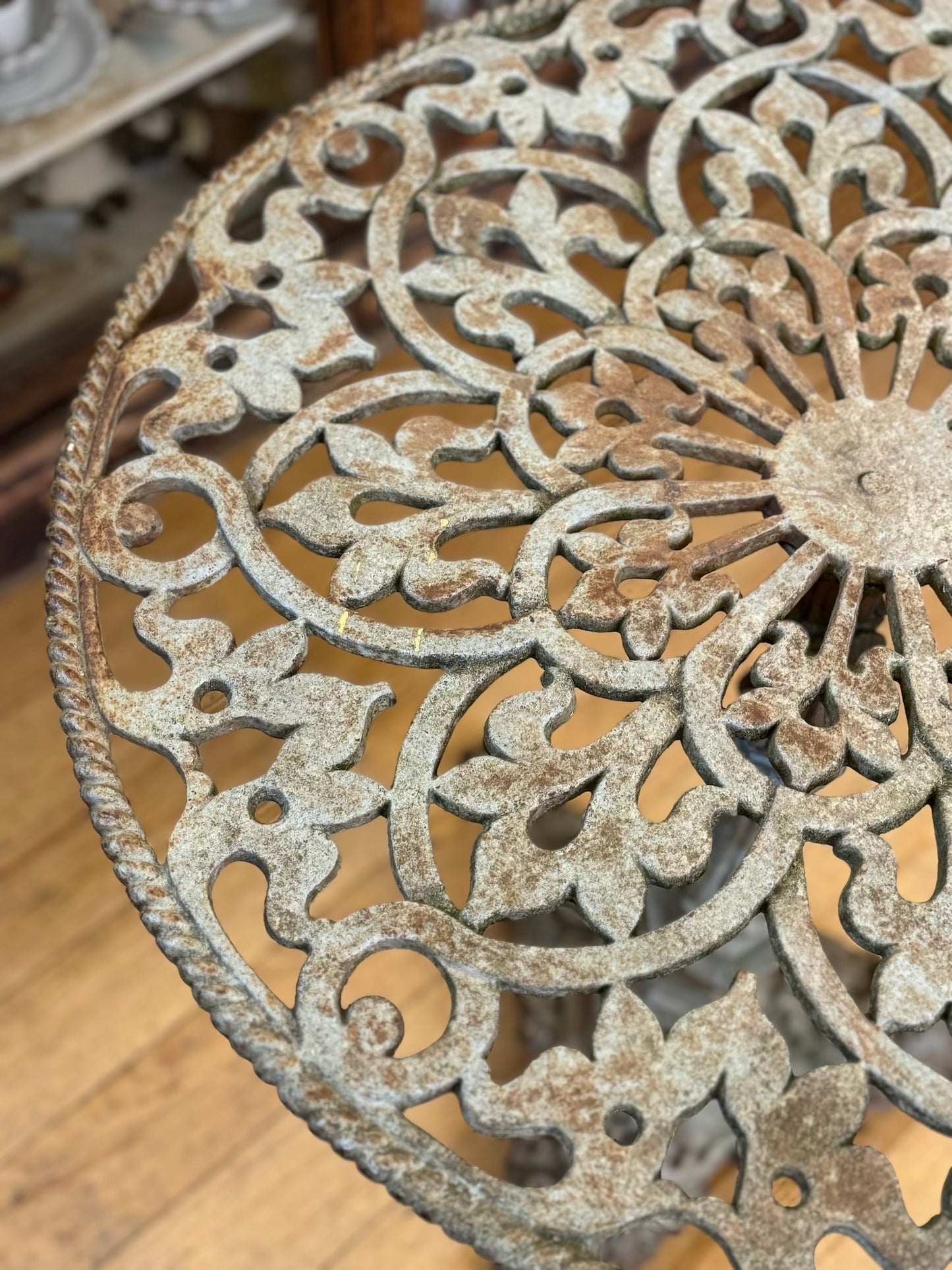 Antique French Cast Iron Outdoor Table