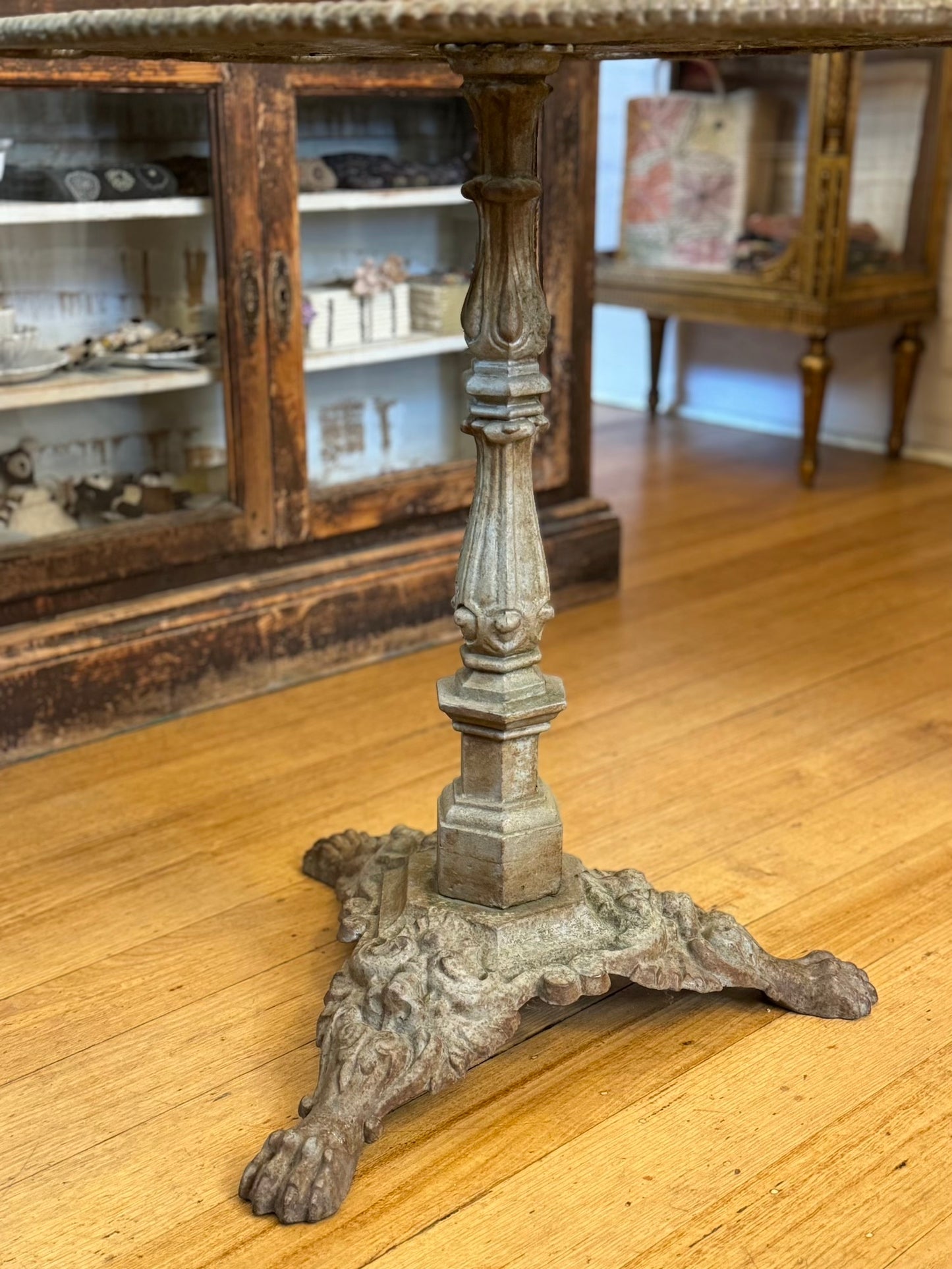 Antique French Cast Iron Outdoor Table