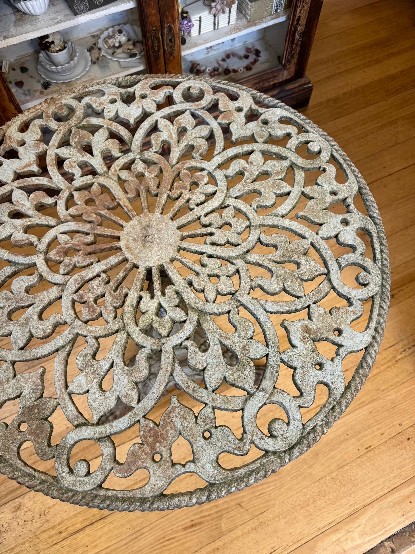 Antique French Cast Iron Outdoor Table