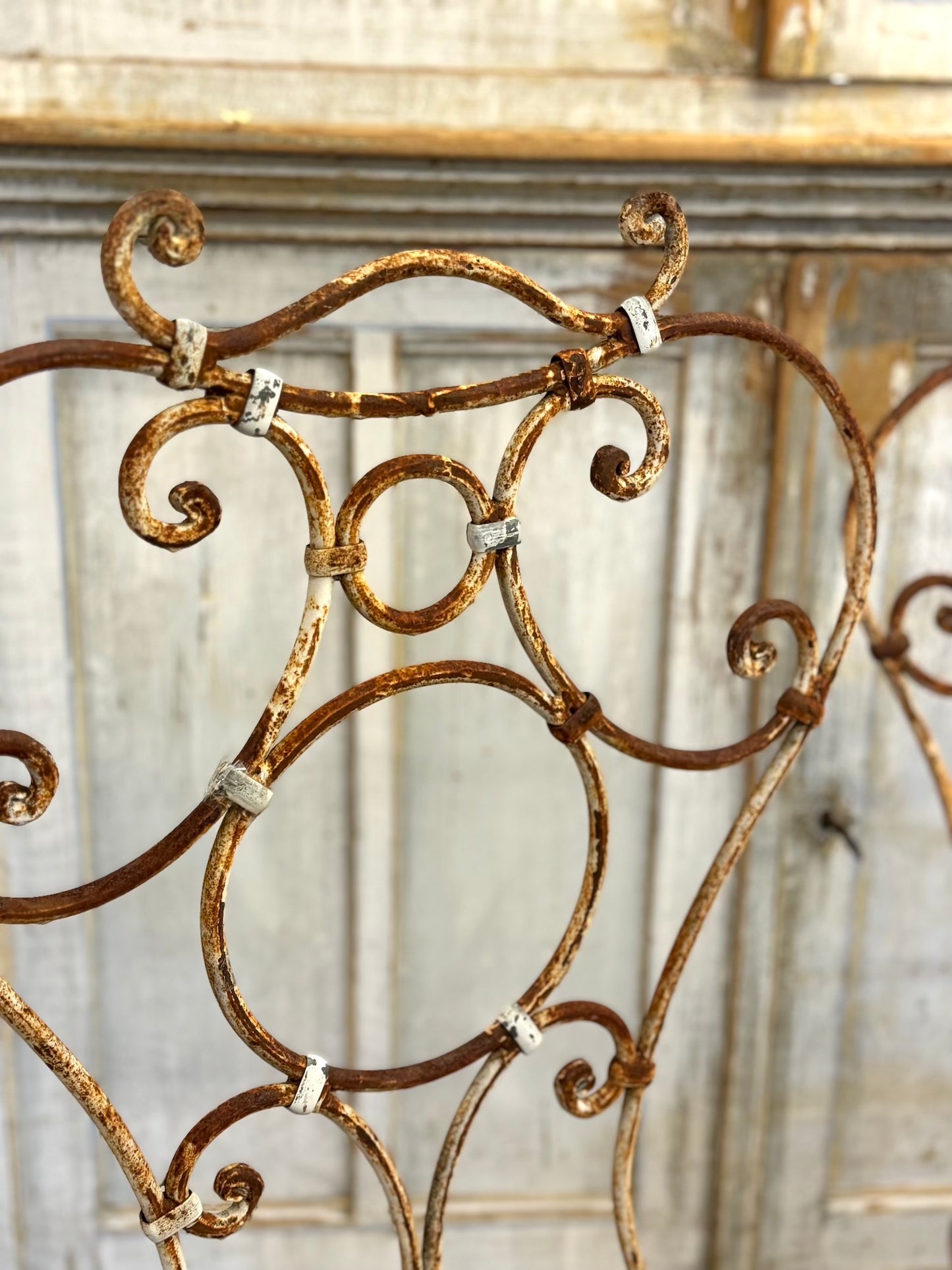 Antique French Pair Of Cast Iron Outdoor Chairs