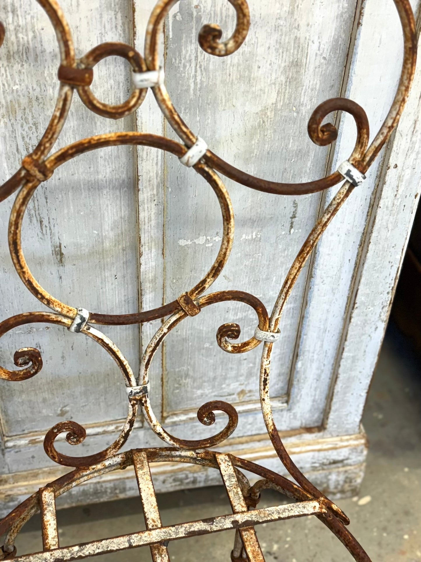 Antique French Pair Of Cast Iron Outdoor Chairs