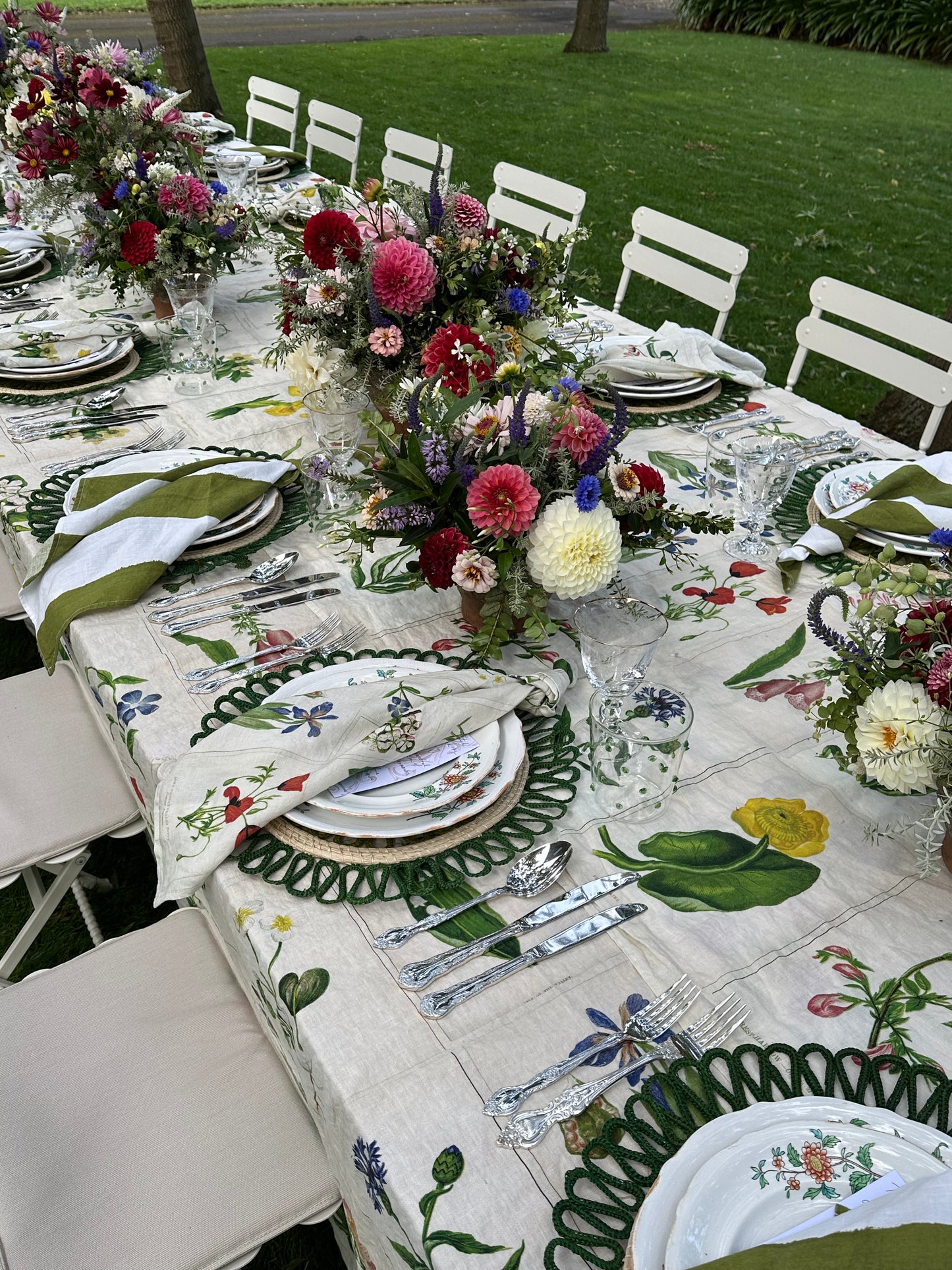 Summerill & Bishop x John Derian 'Botanical Tiles' Linen Napkin