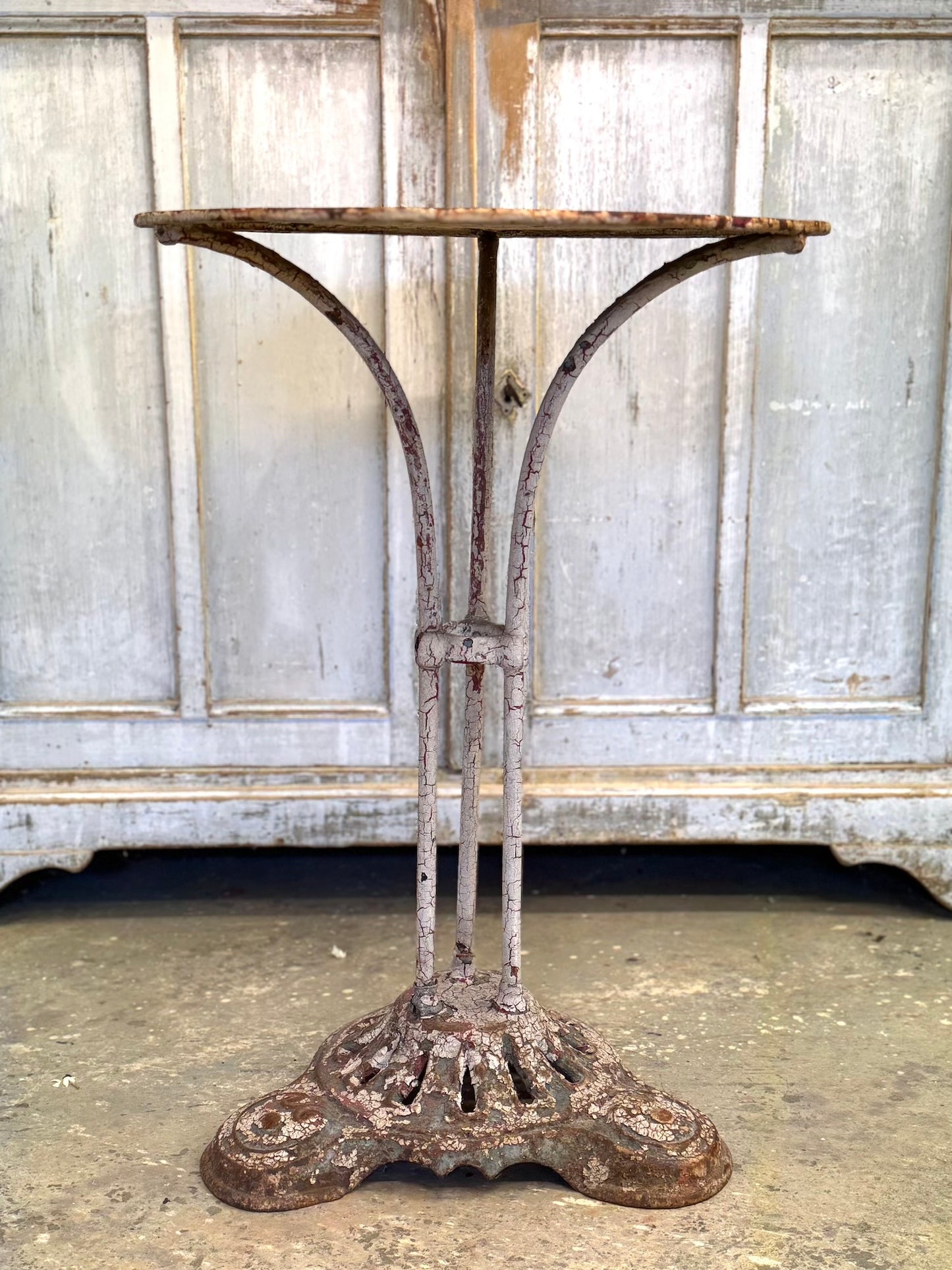 Antique French Small Arras Round Outdoor Table