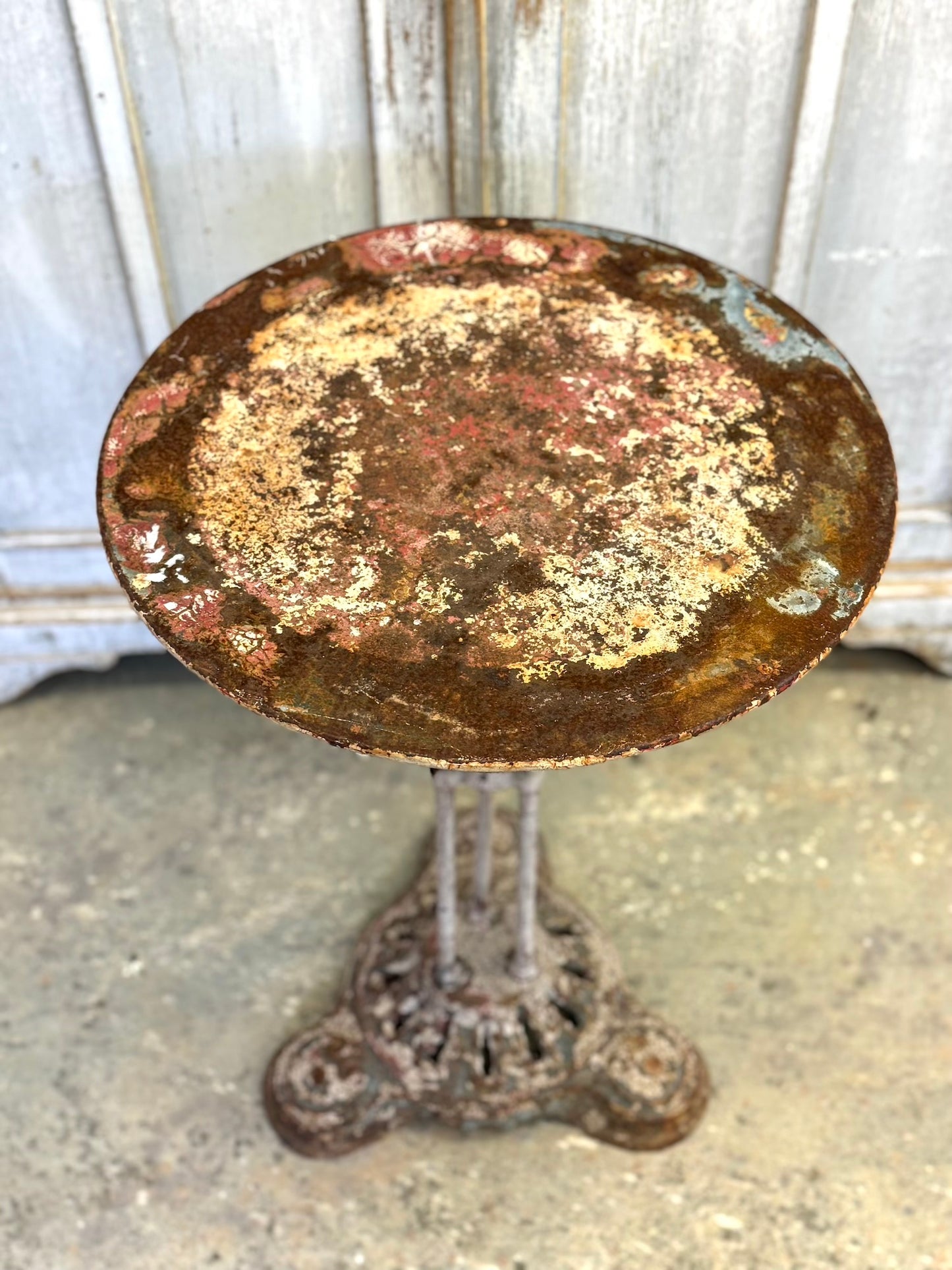 Antique French Small Arras Round Outdoor Table