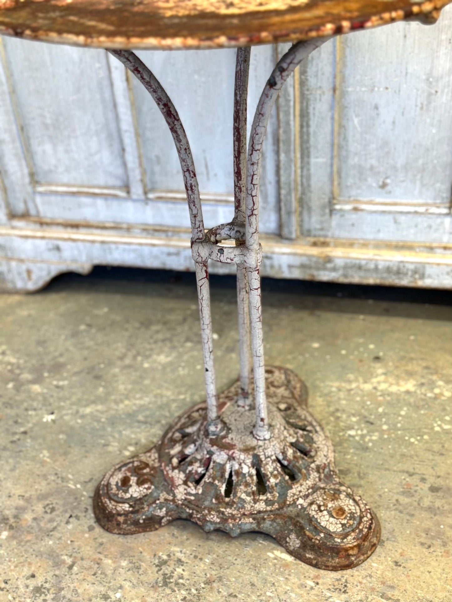 Antique French Small Arras Round Outdoor Table