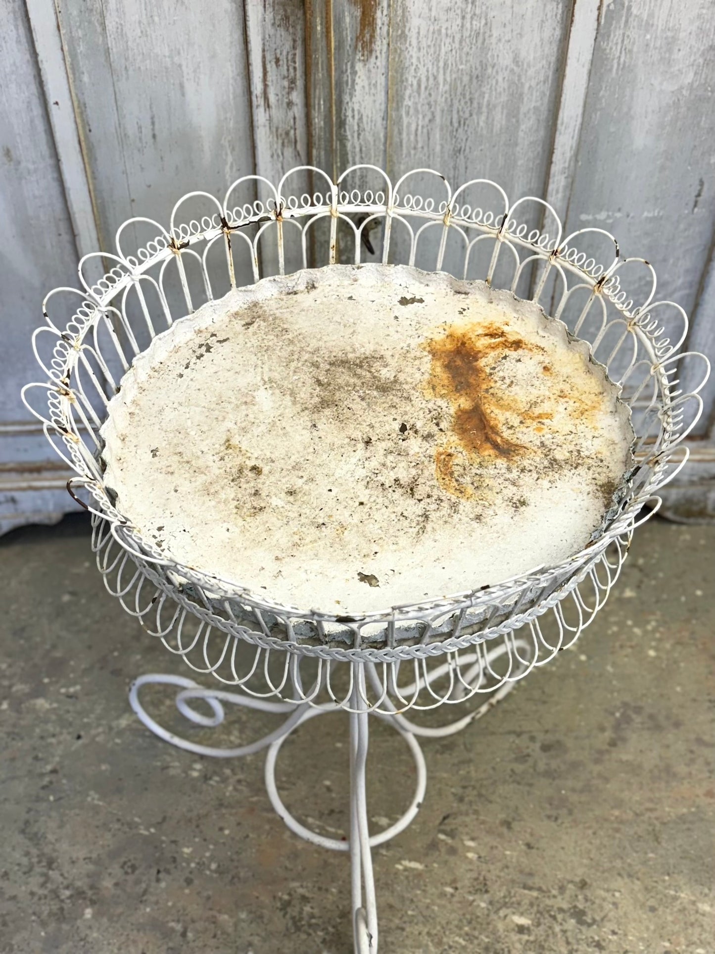 Antique French Round Outdoor Plant Stand
