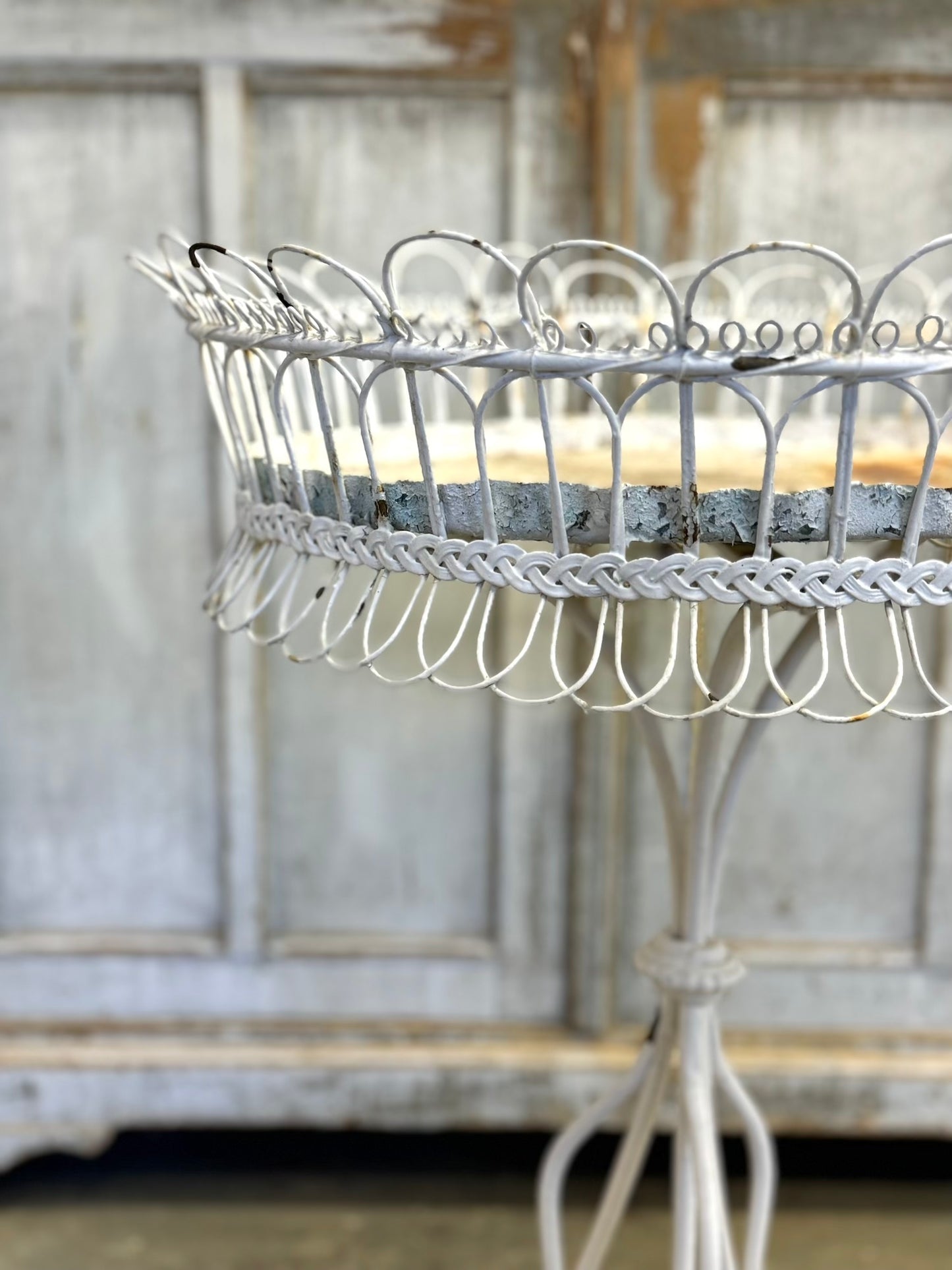 Antique French Round Outdoor Plant Stand