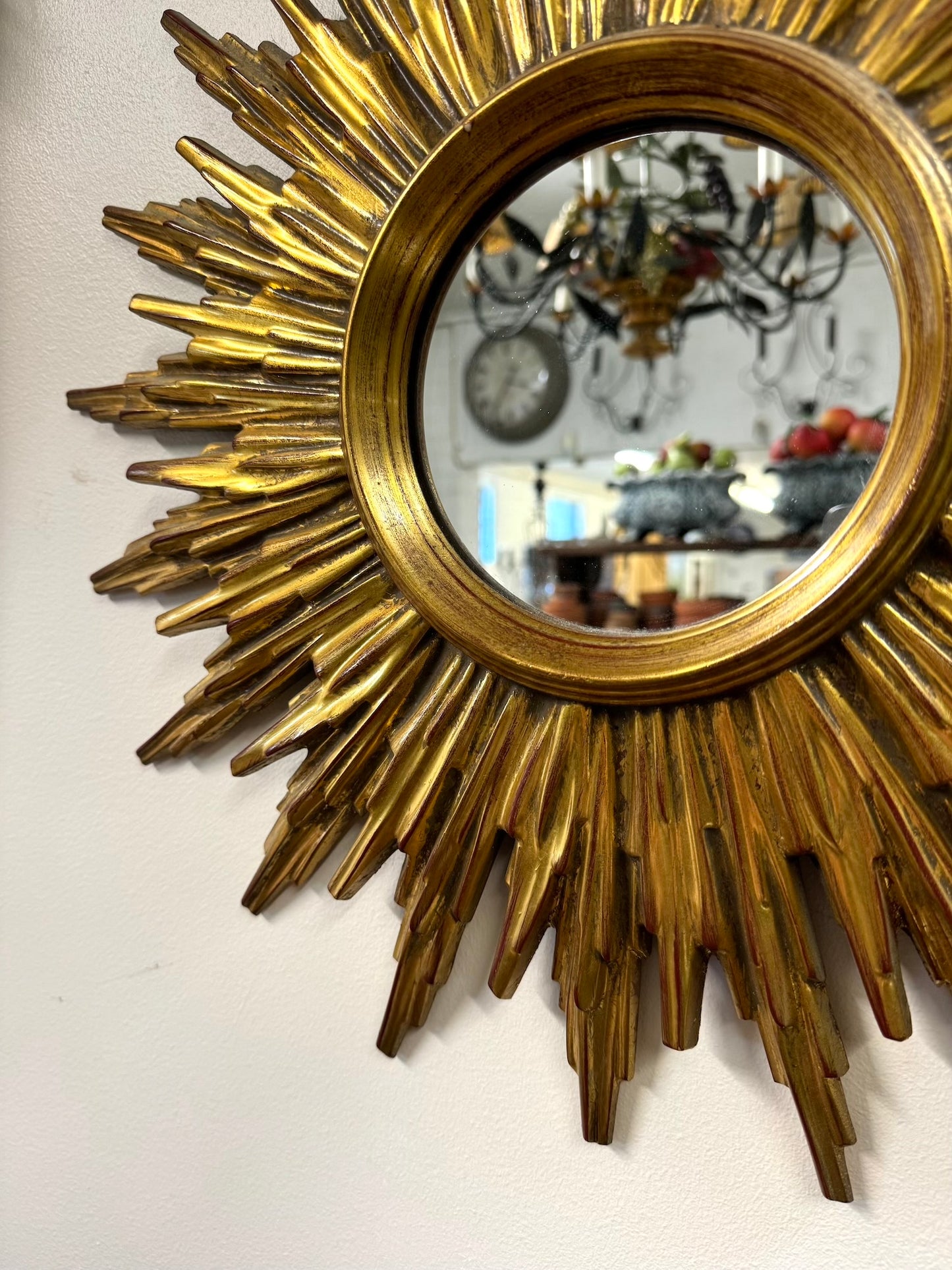 Vintage French Gold Sunburst Mirror II