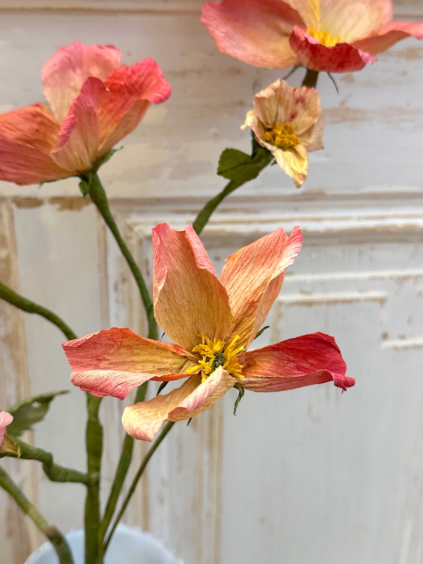 Delicate Handmade Large Paper Wild Rose Branch