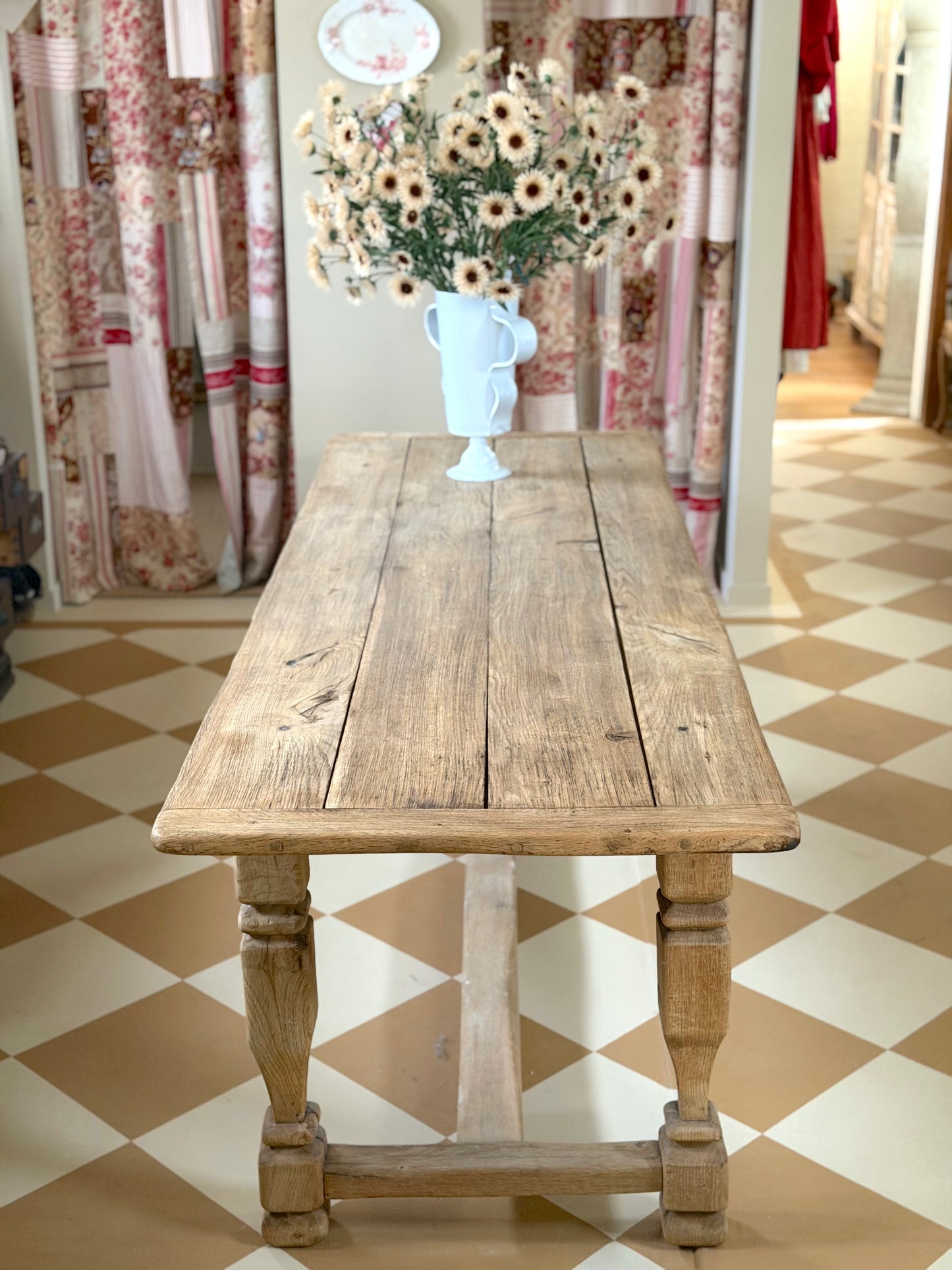 Antique French Oak Farmhouse Dining Table