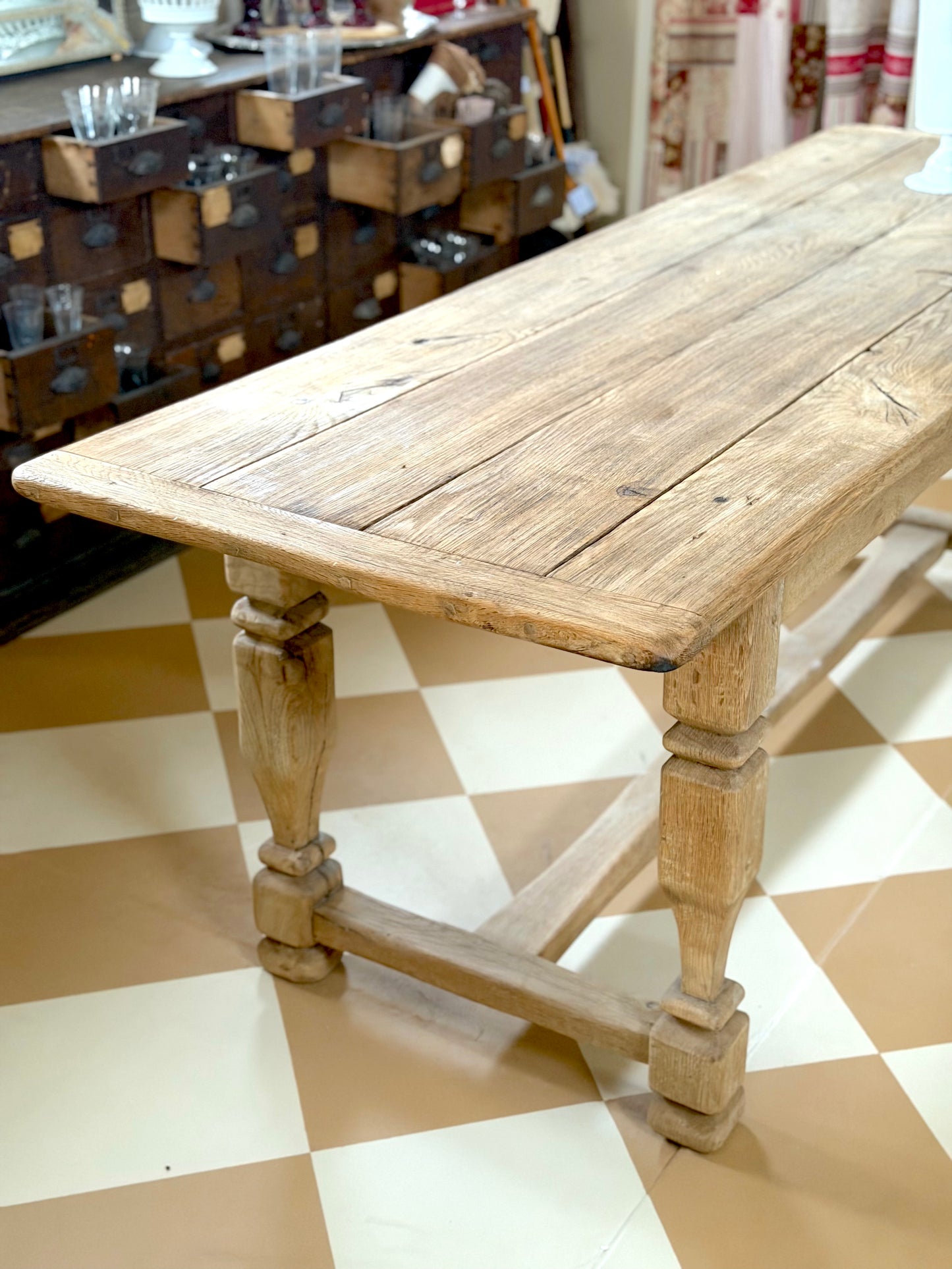 Antique French Oak Farmhouse Dining Table