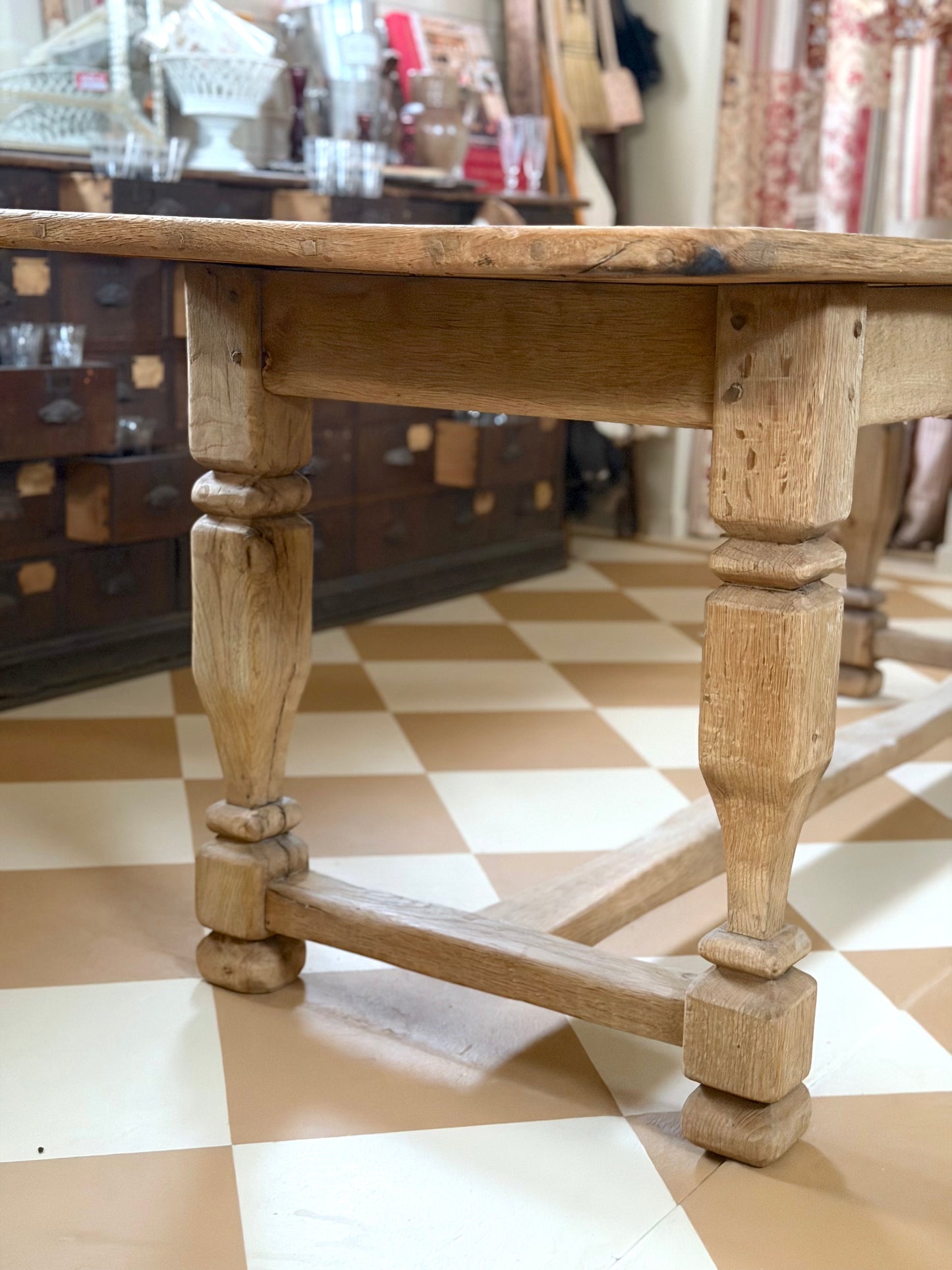 Antique French Oak Farmhouse Dining Table