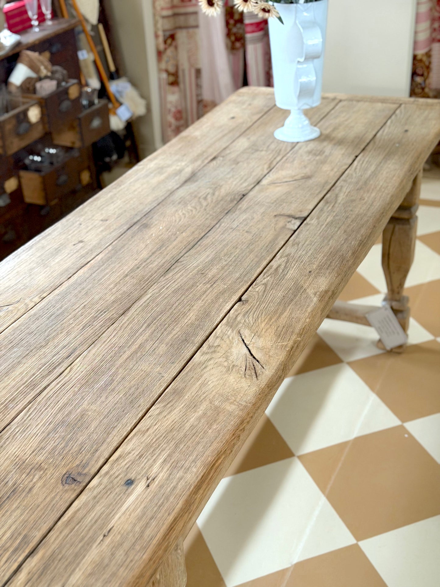 Antique French Oak Farmhouse Dining Table