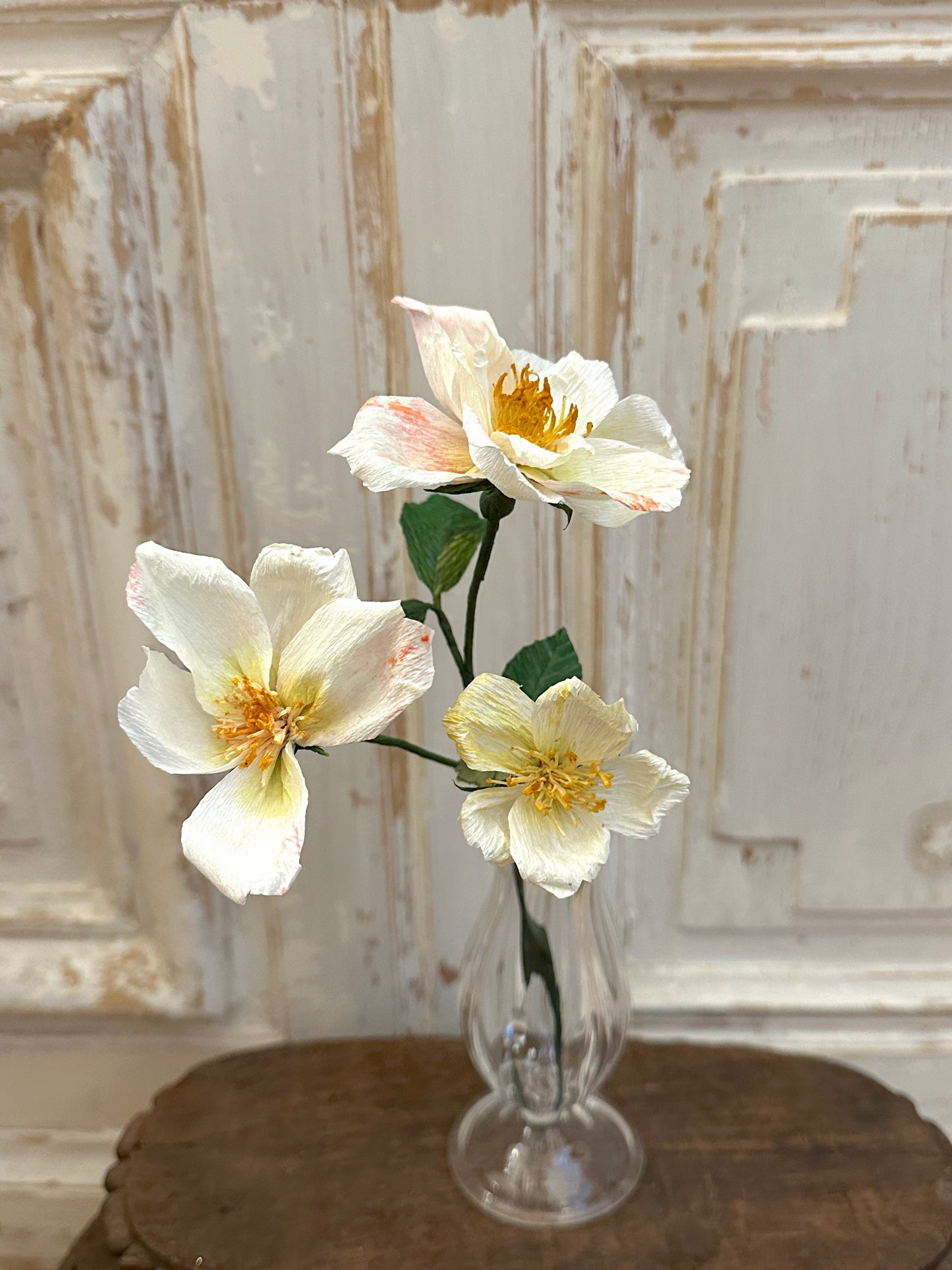 Delicate Handmade Paper Rose Branch II