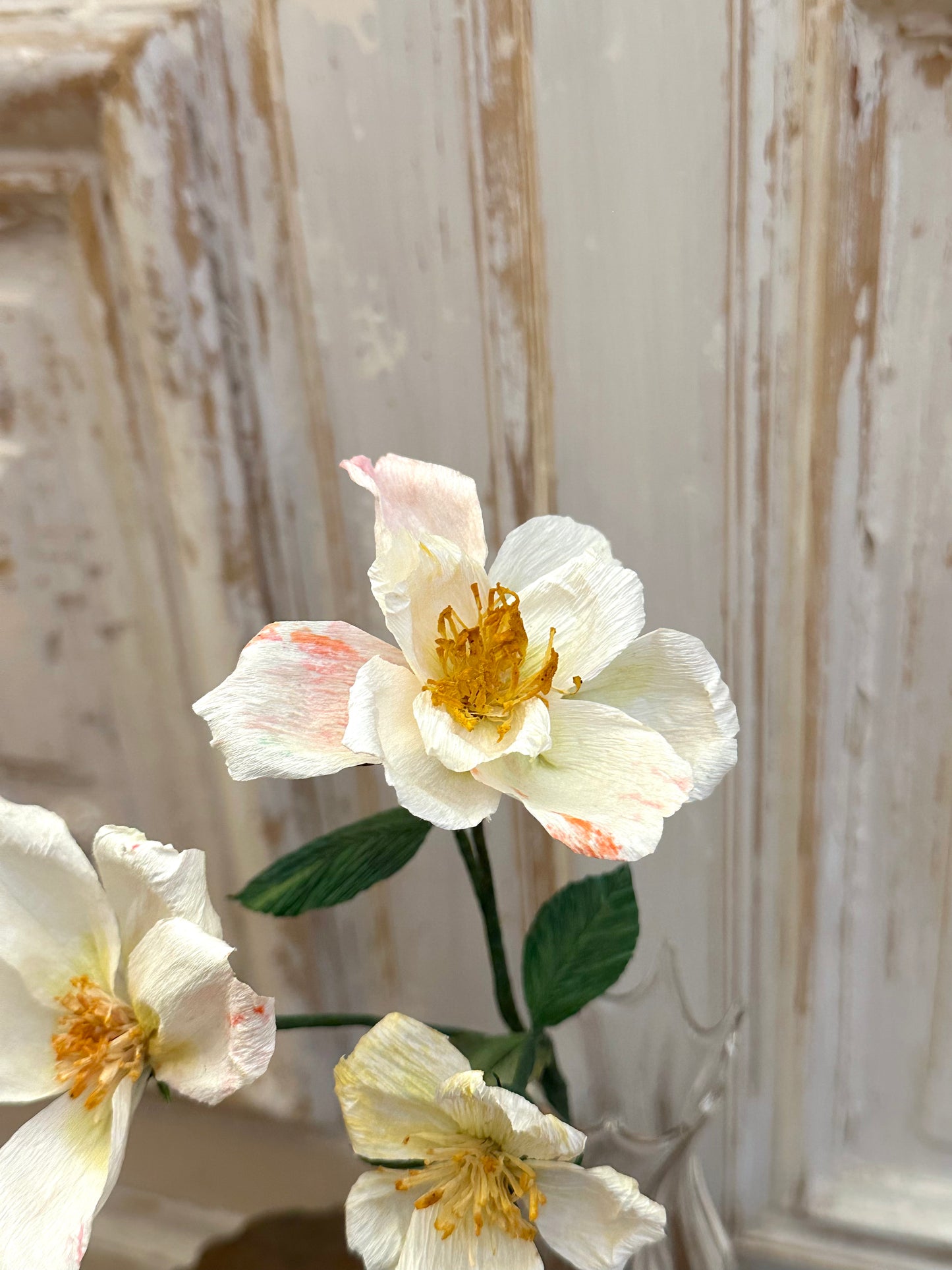 Delicate Handmade Paper Rose Branch II