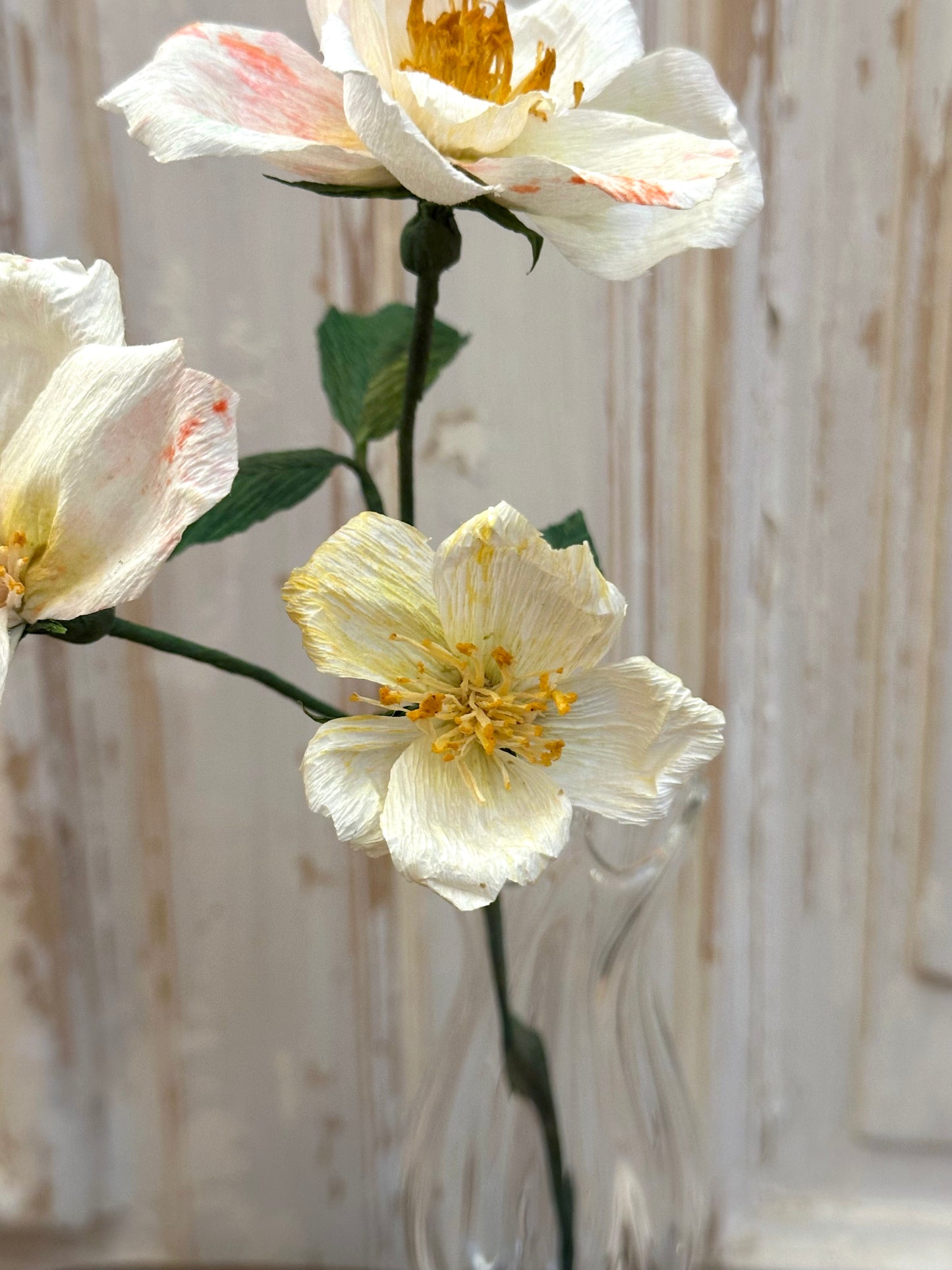 Delicate Handmade Paper Rose Branch II