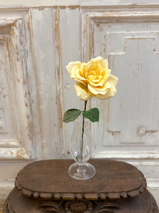 Delicate Handmade Yellow Paper Rose