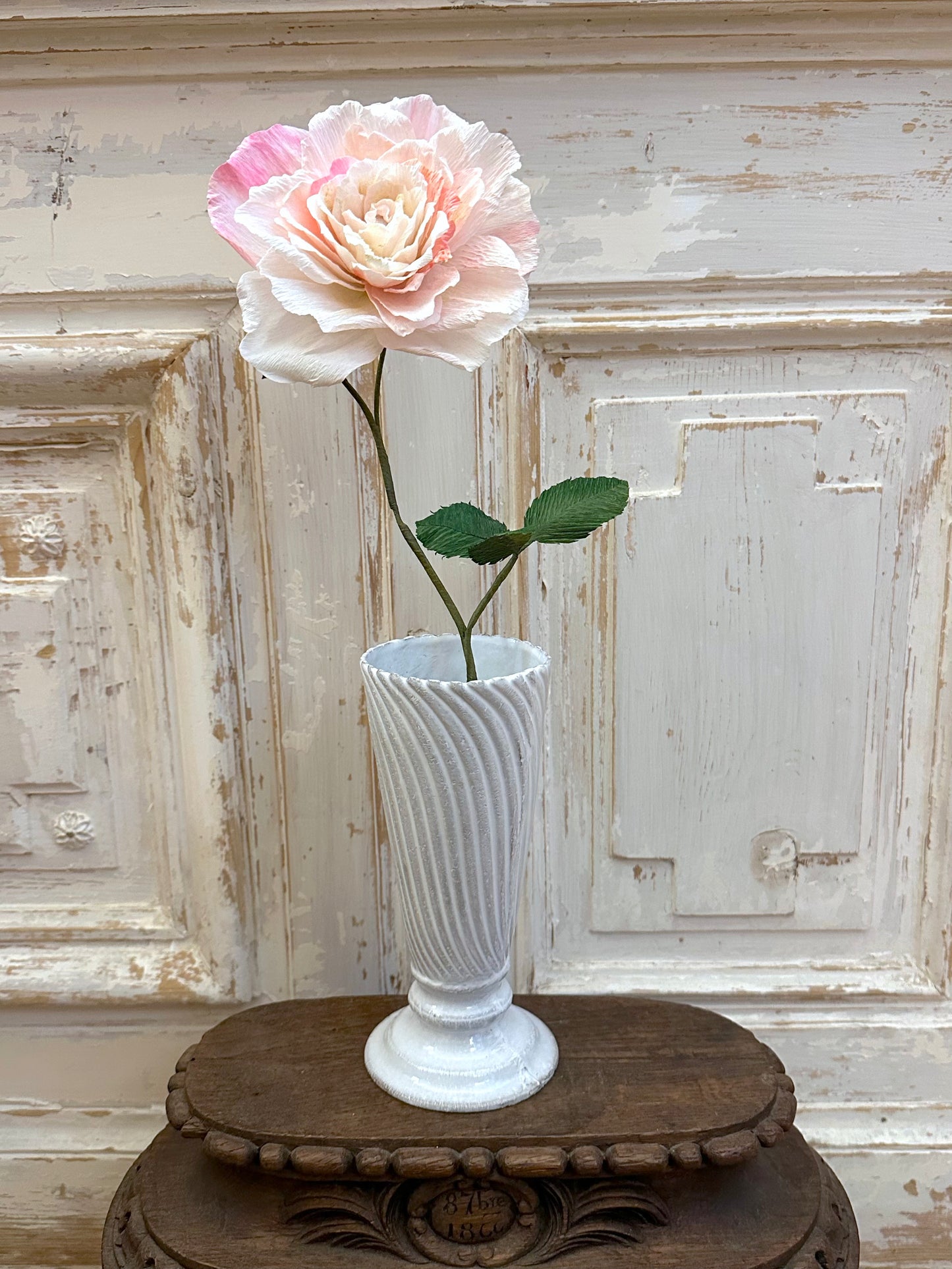 Delicate Handmade Large Pink Paper Rose