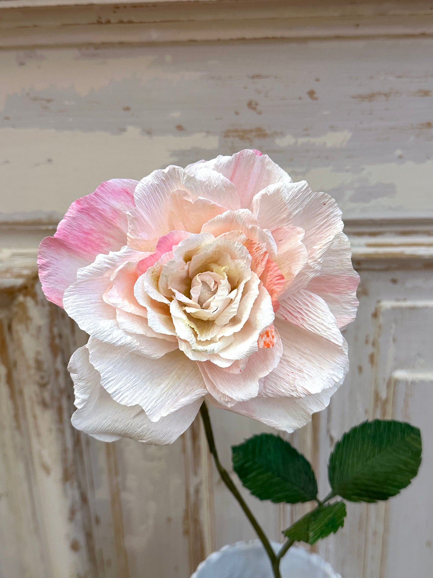 Delicate Handmade Large Pink Paper Rose