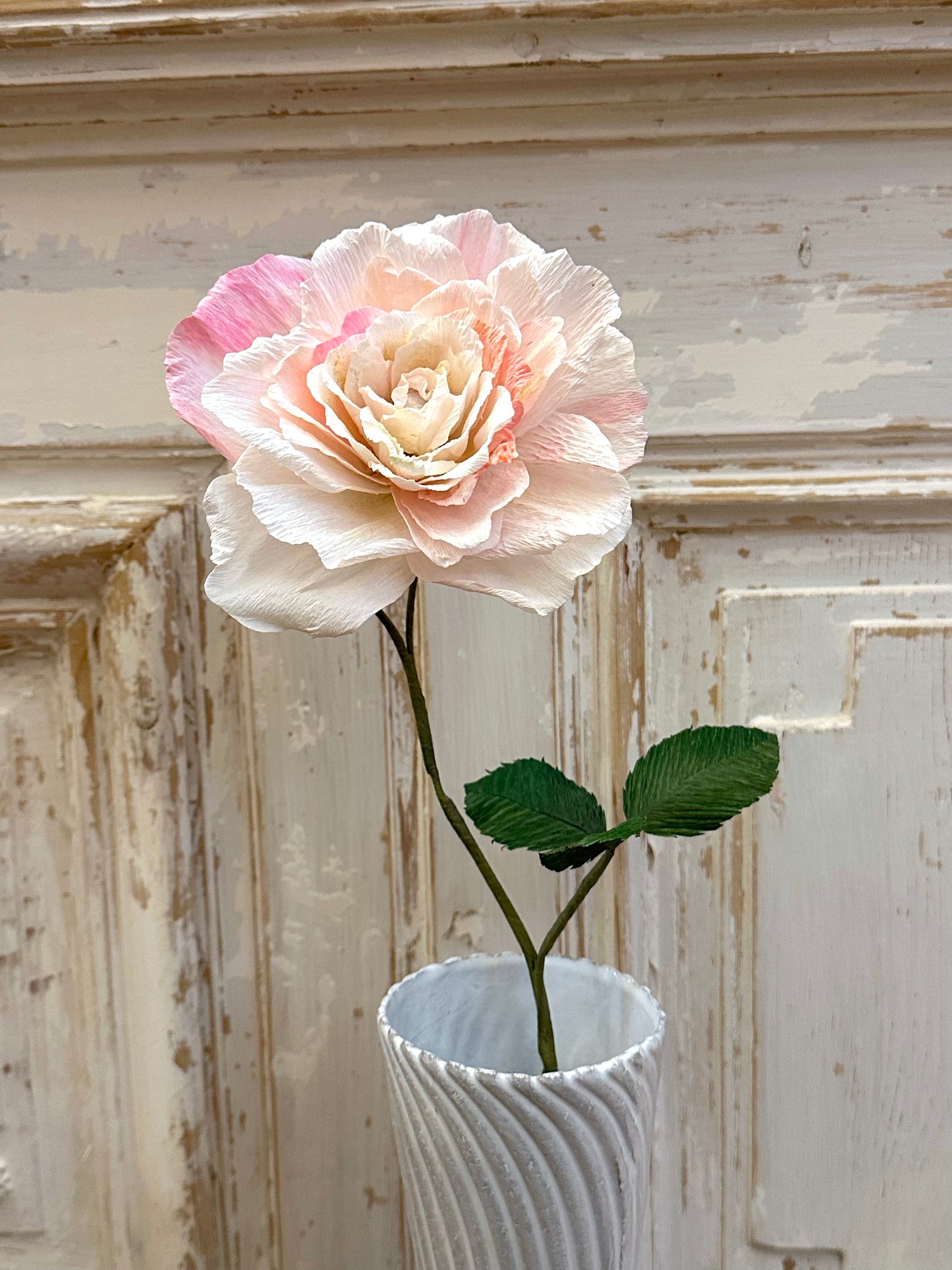 Delicate Handmade Large Pink Paper Rose