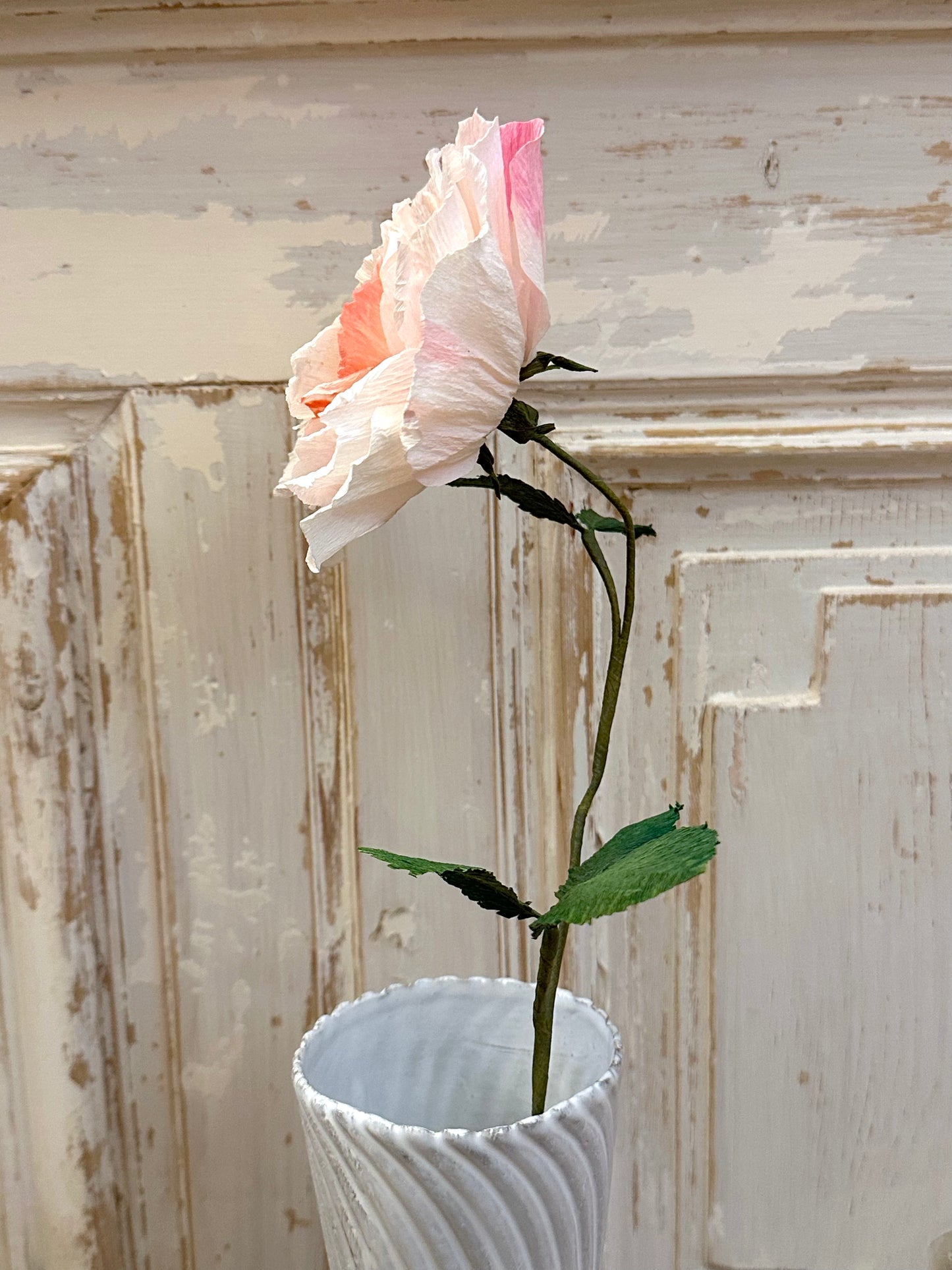 Delicate Handmade Large Pink Paper Rose