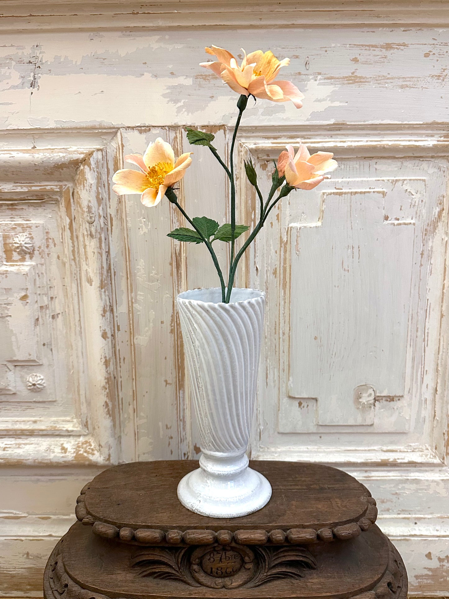 Delicate Handmade Apricot Paper Rose