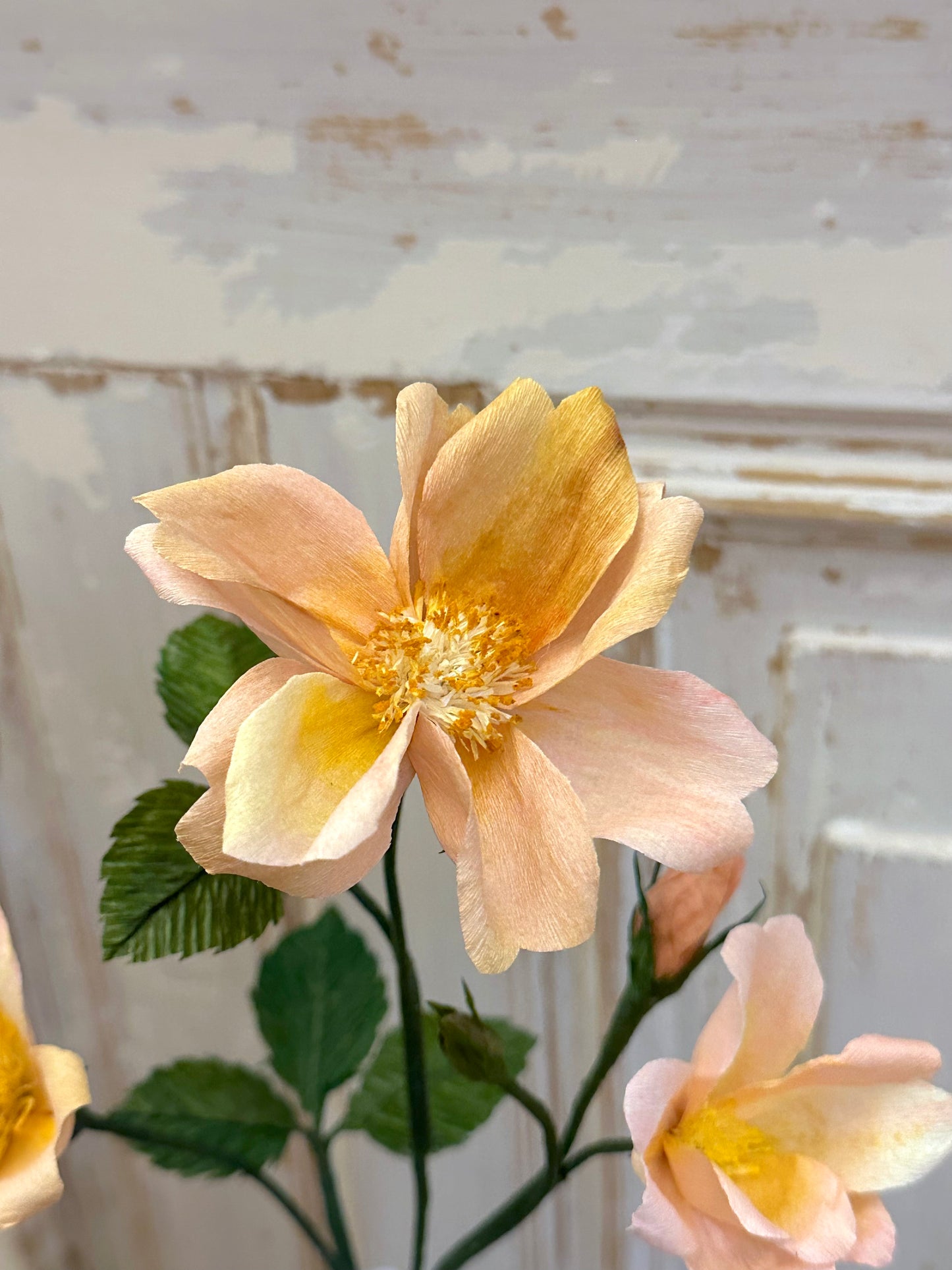 Delicate Handmade Apricot Paper Rose