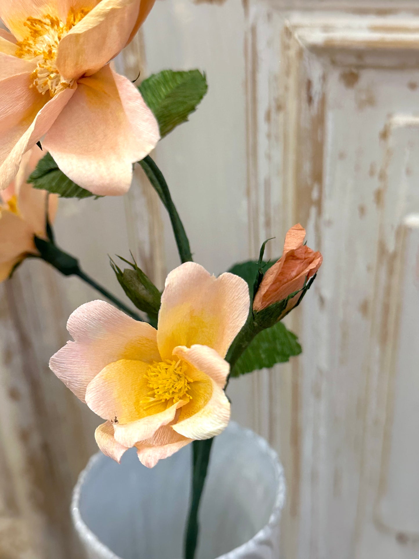 Delicate Handmade Apricot Paper Rose